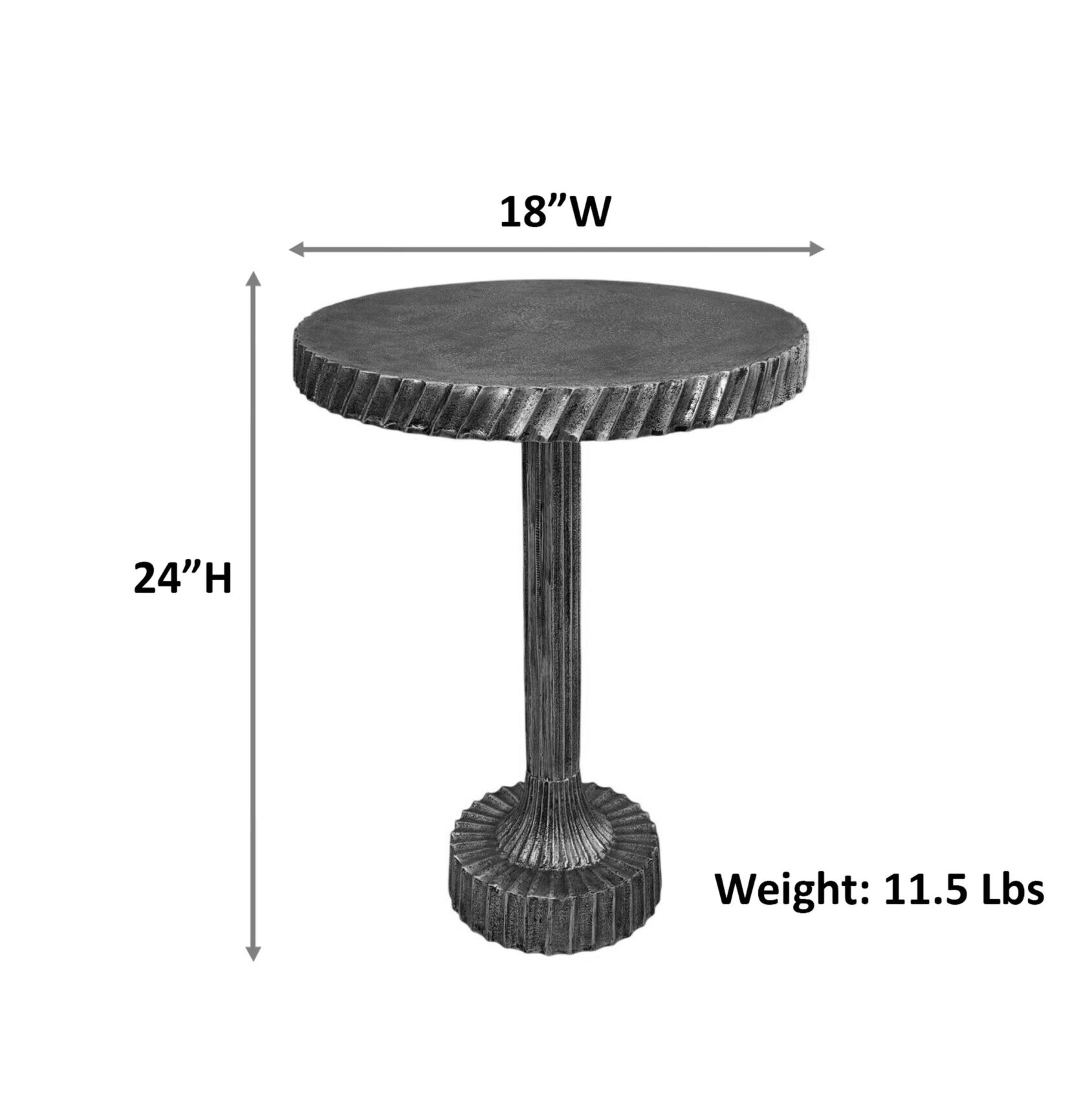 Luxe Round Accent Table in Antique Gold Aluminum