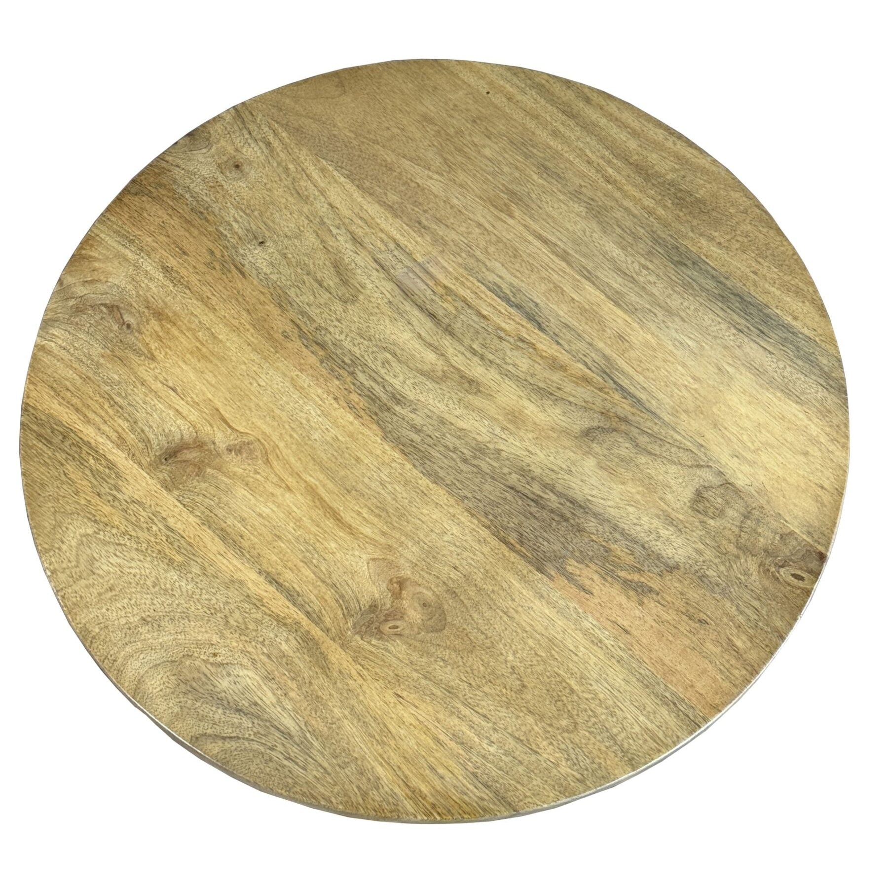 Haven 20" Round Accent Table with Blonde Acacia Finish and Cane Shelf