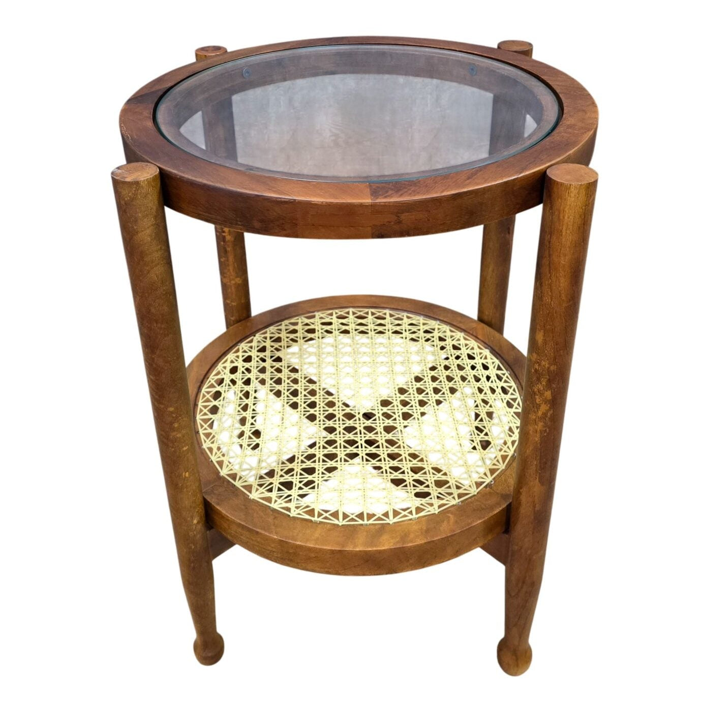 21" Hyacinth Round Accent Table Honey Finish