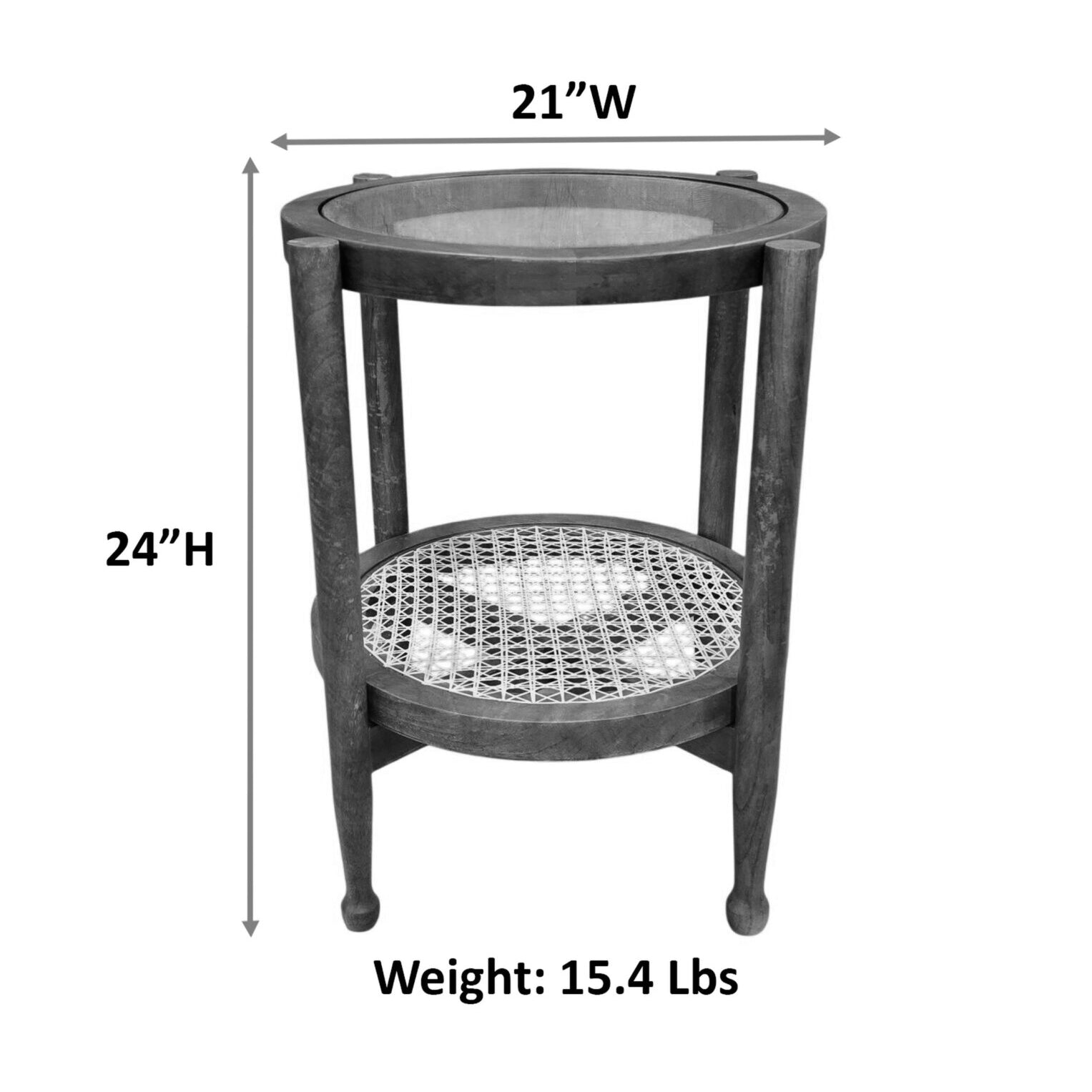 21" Hyacinth Round Accent Table Honey Finish
