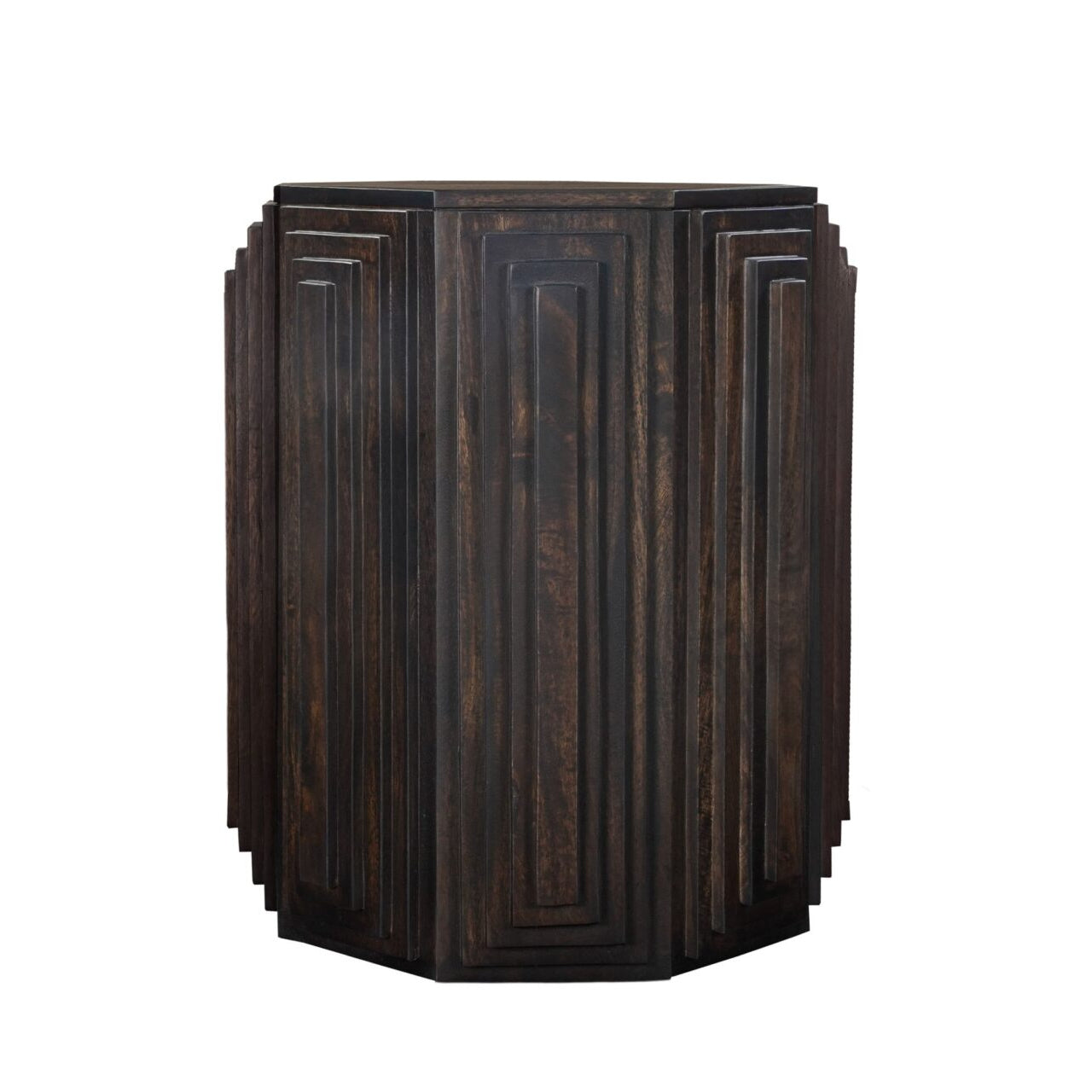 Octagonal Mango Wood Side Table