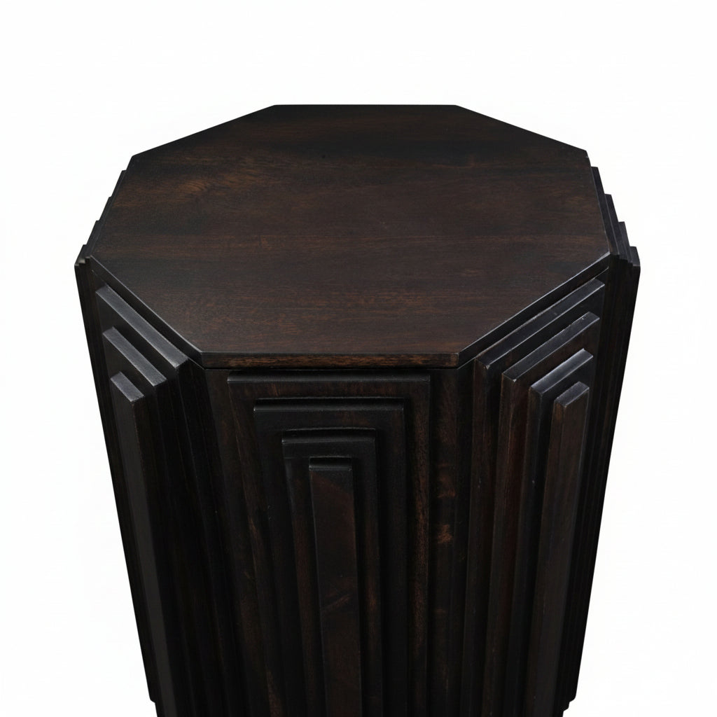 Octagonal Mango Wood Side Table