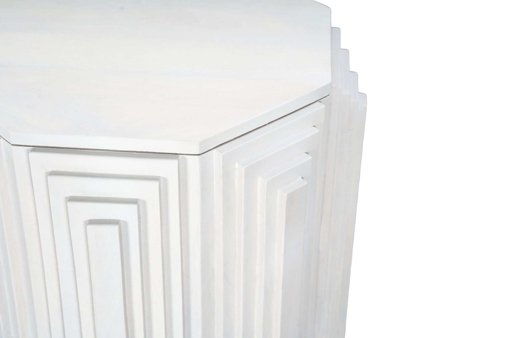 Octagonal Mango Wood Side Table