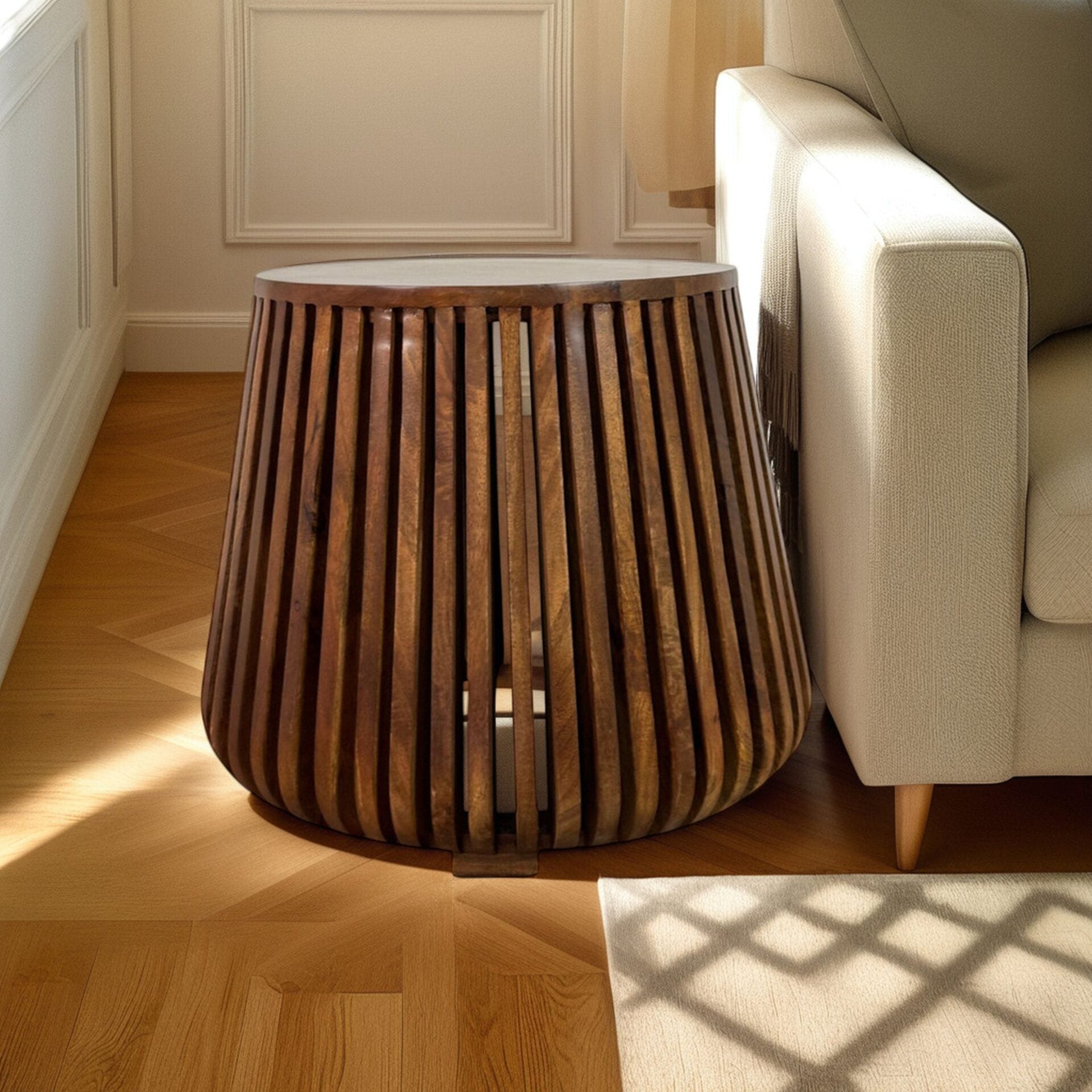 Cascade 24 x 21 Slatted Bell Side Table