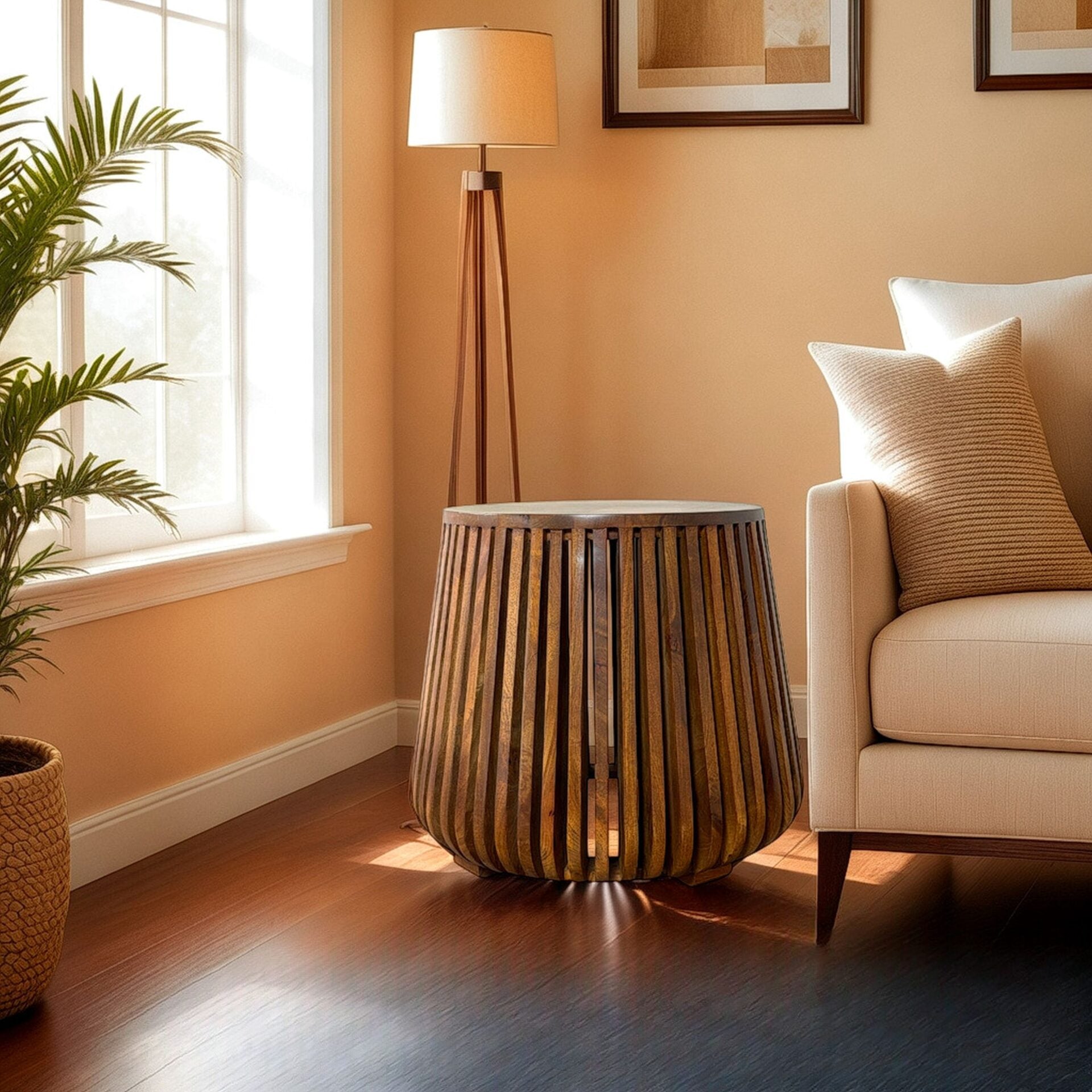 Cascade 24 x 21 Slatted Bell Side Table
