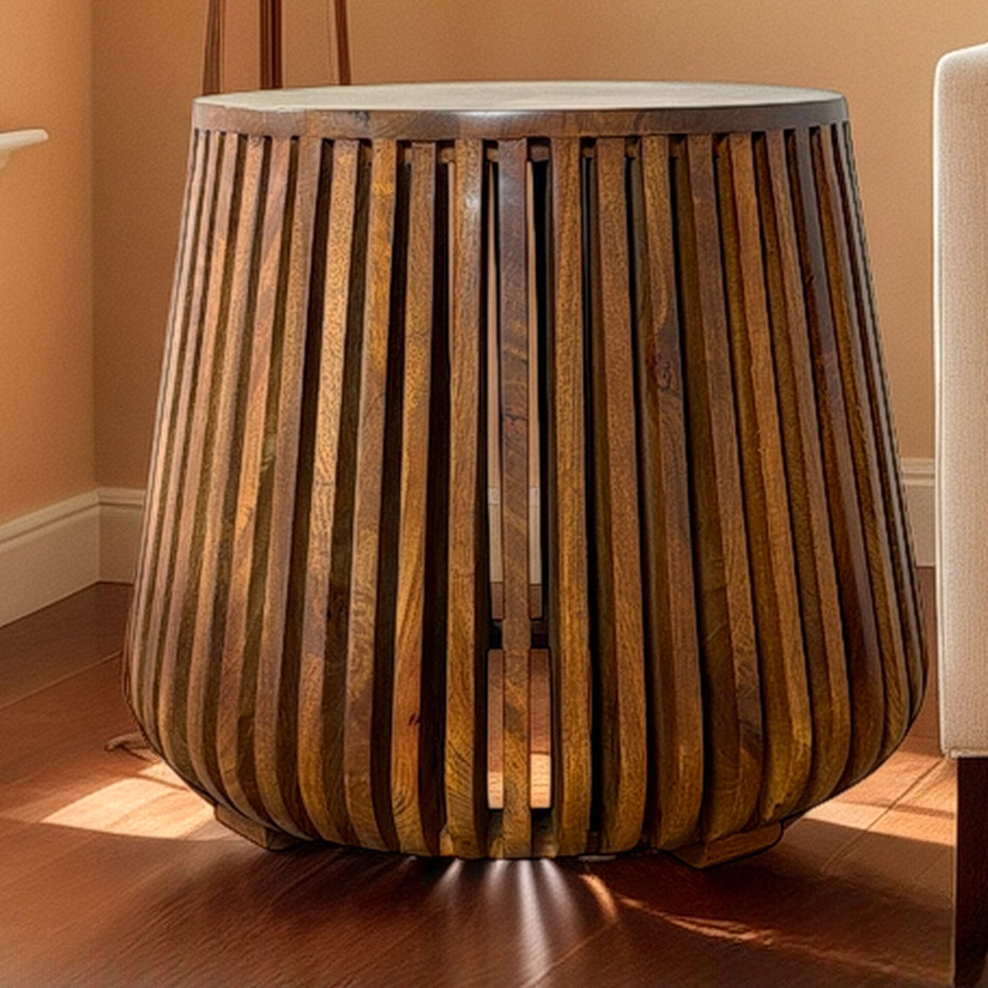 Cascade 24 x 21 Slatted Bell Side Table