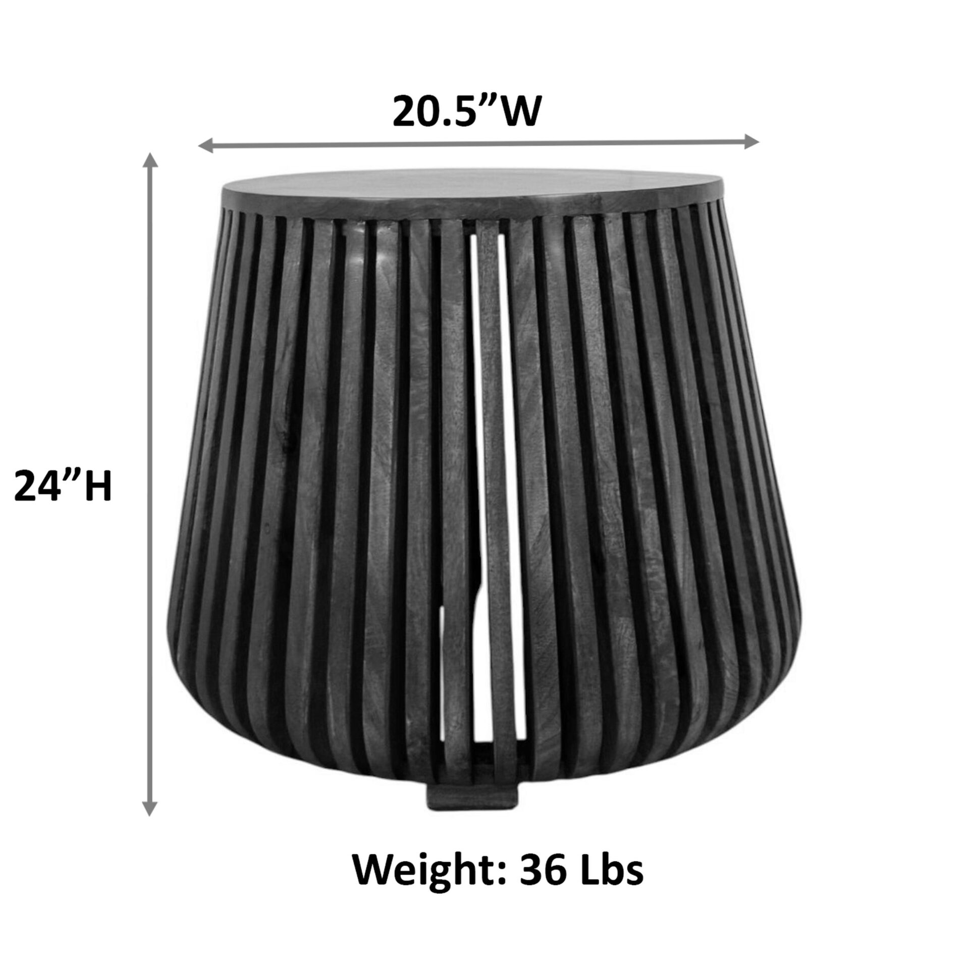 Cascade 24 x 21 Slatted Bell Side Table