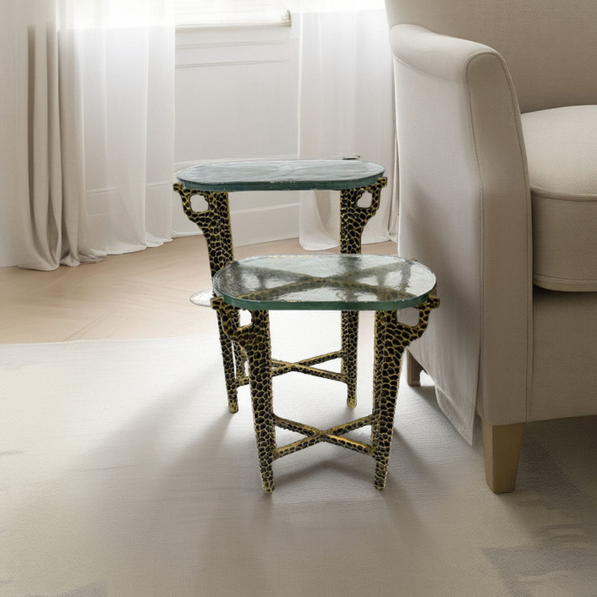 Ignis Nesting Table Set with Recycled Glass