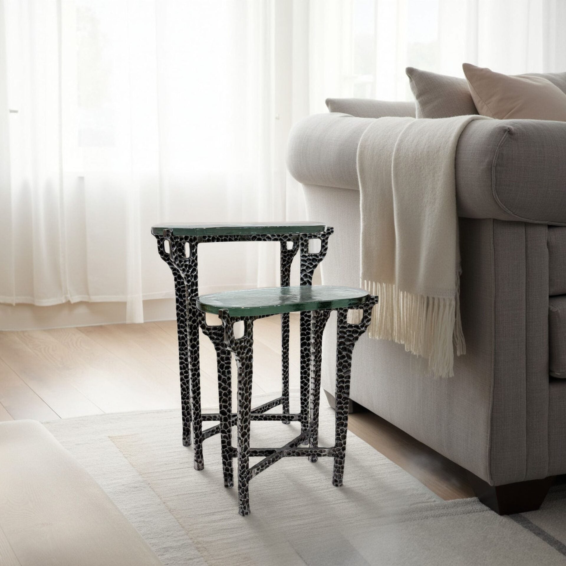 Ignis Nesting Table Set with Recycled Glass