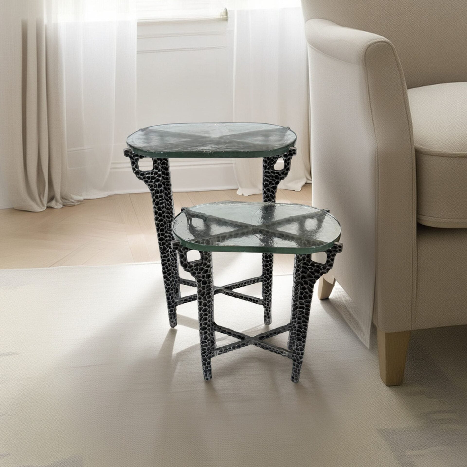 Ignis Nesting Table Set with Recycled Glass