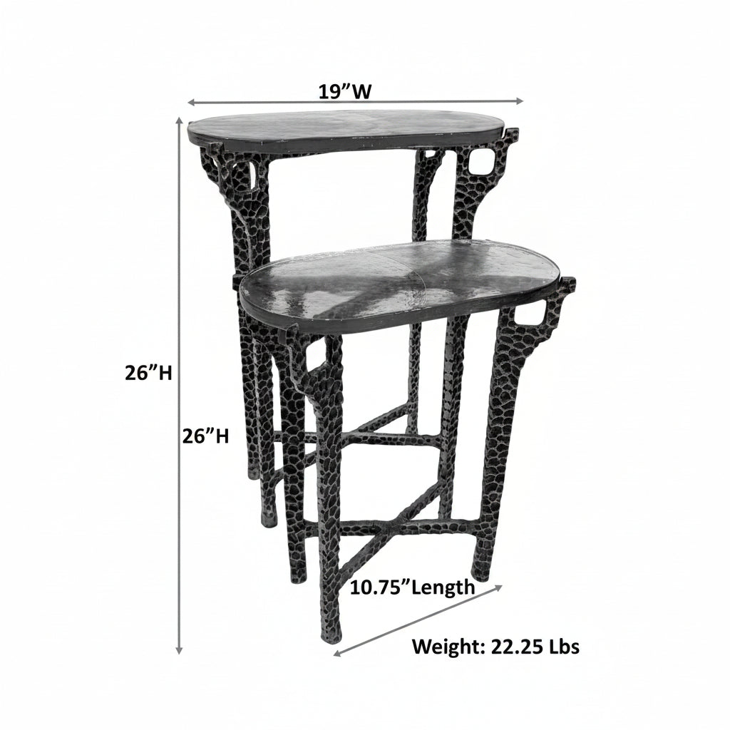 Ignis Nesting Table Set with Recycled Glass