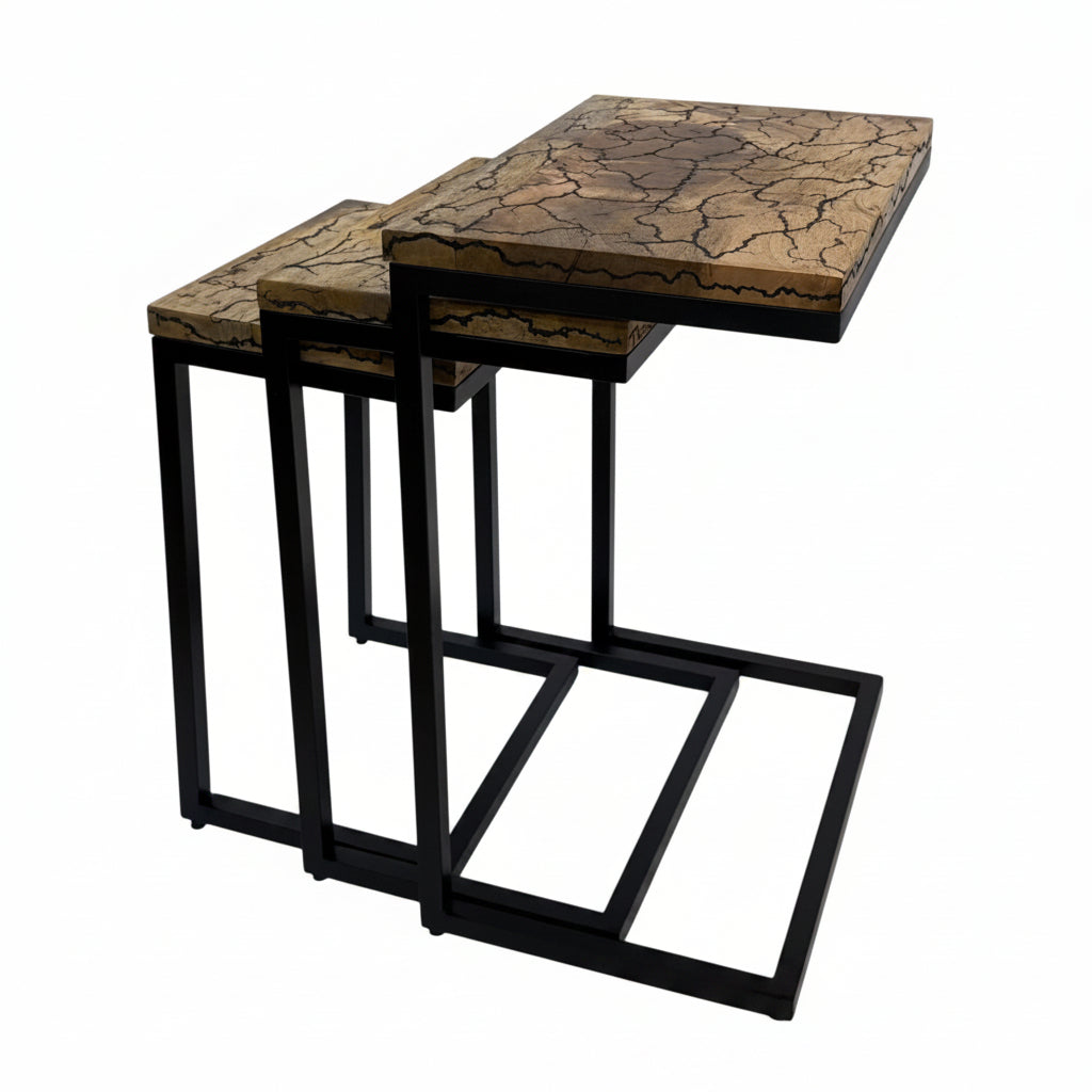 Electra 3 Piece Square Nesting Table Set