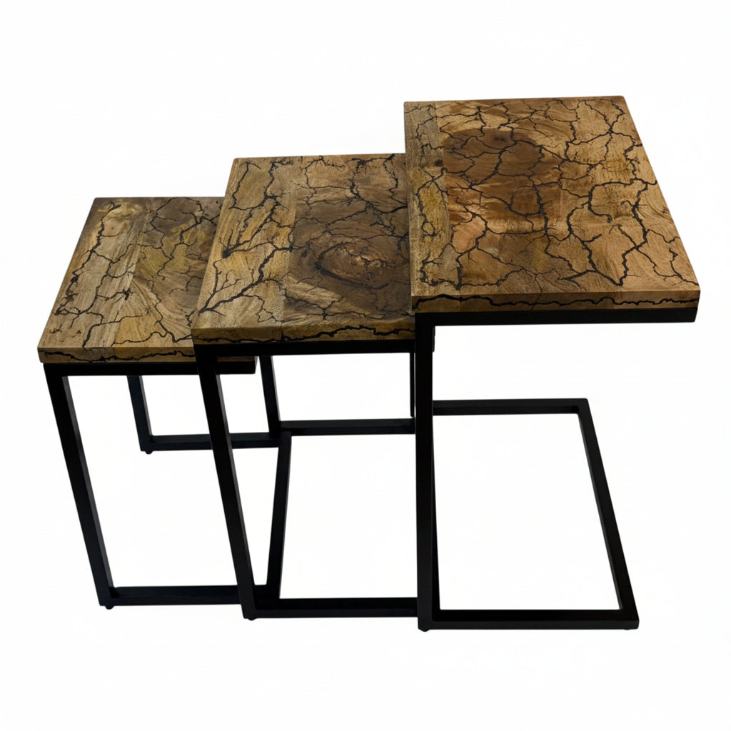 Electra 3 Piece Square Nesting Table Set