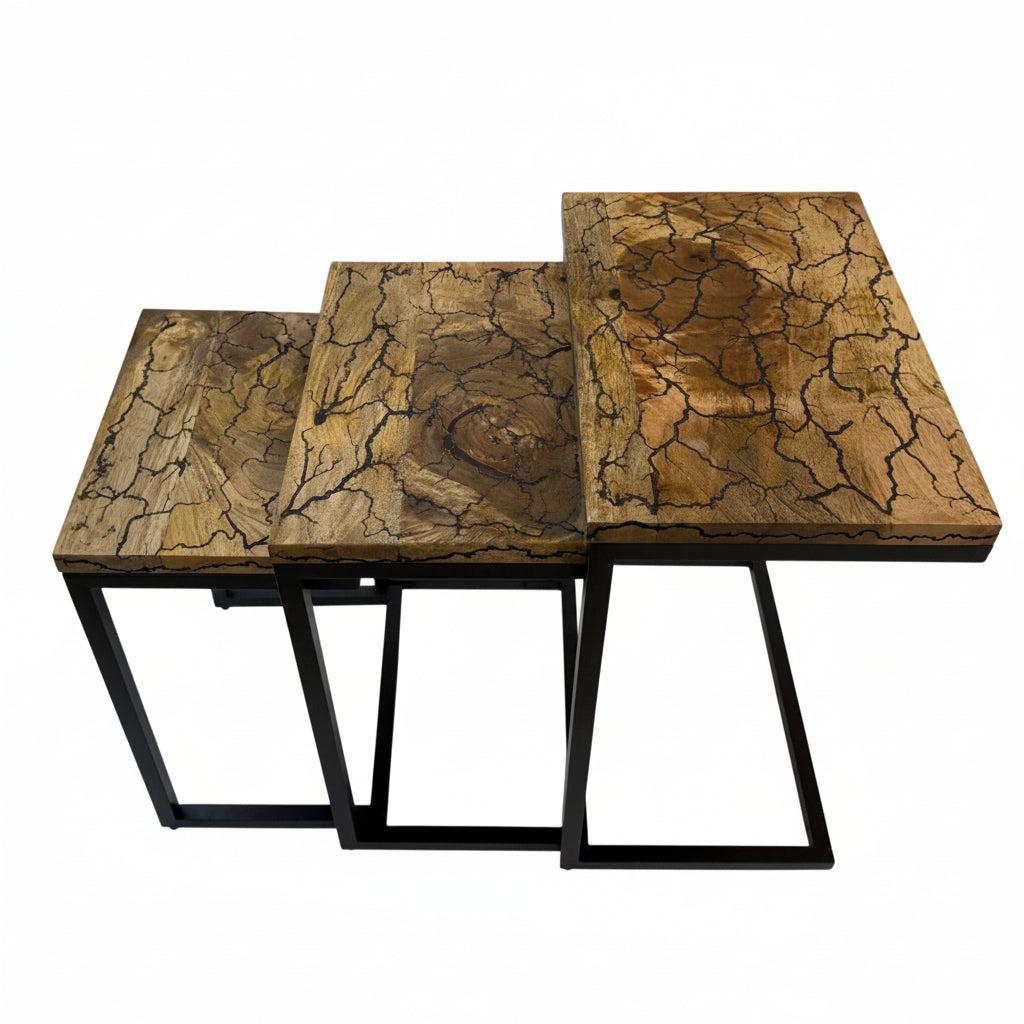 Electra 3 Piece Square Nesting Table Set