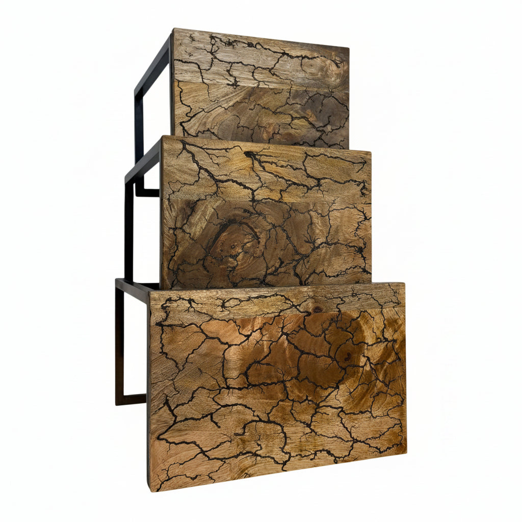 Electra 3 Piece Square Nesting Table Set