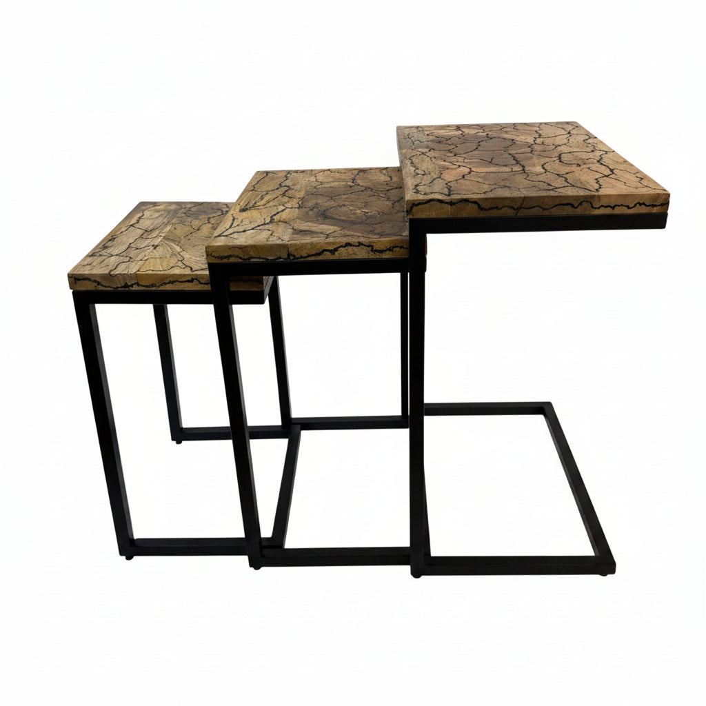 Electra 3 Piece Square Nesting Table Set