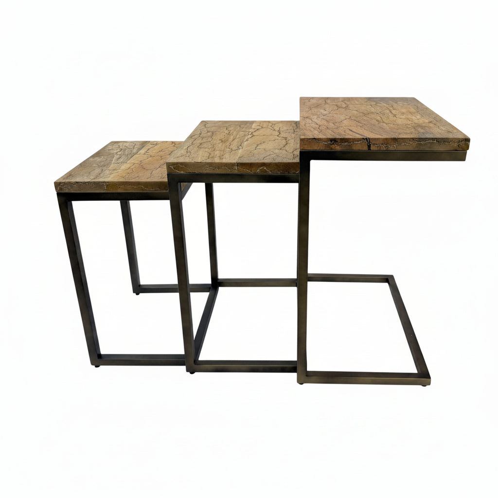 Electra 3 Piece Square Nesting Table Set