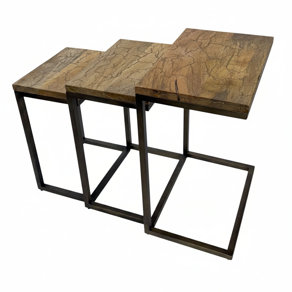 Electra 3 Piece Square Nesting Table Set