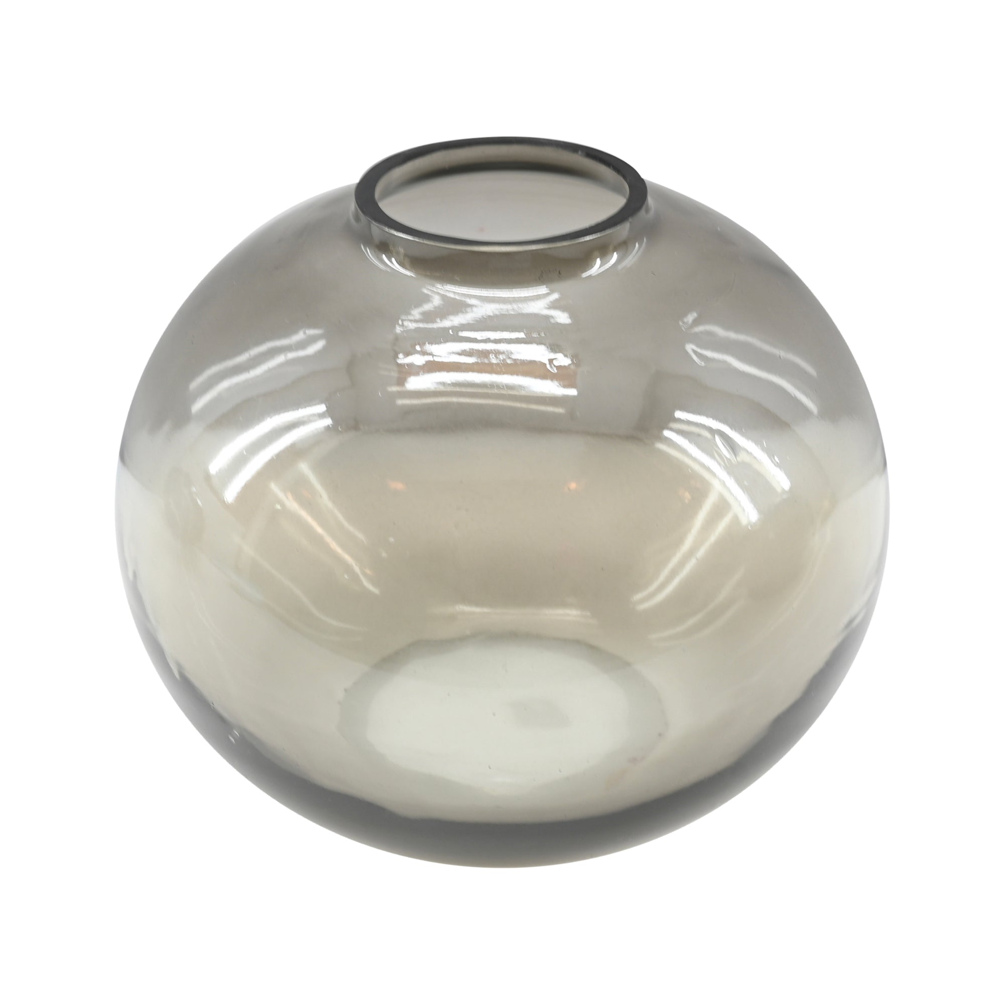 Caspian Hand Blown Round Glass Vase, Set of 2