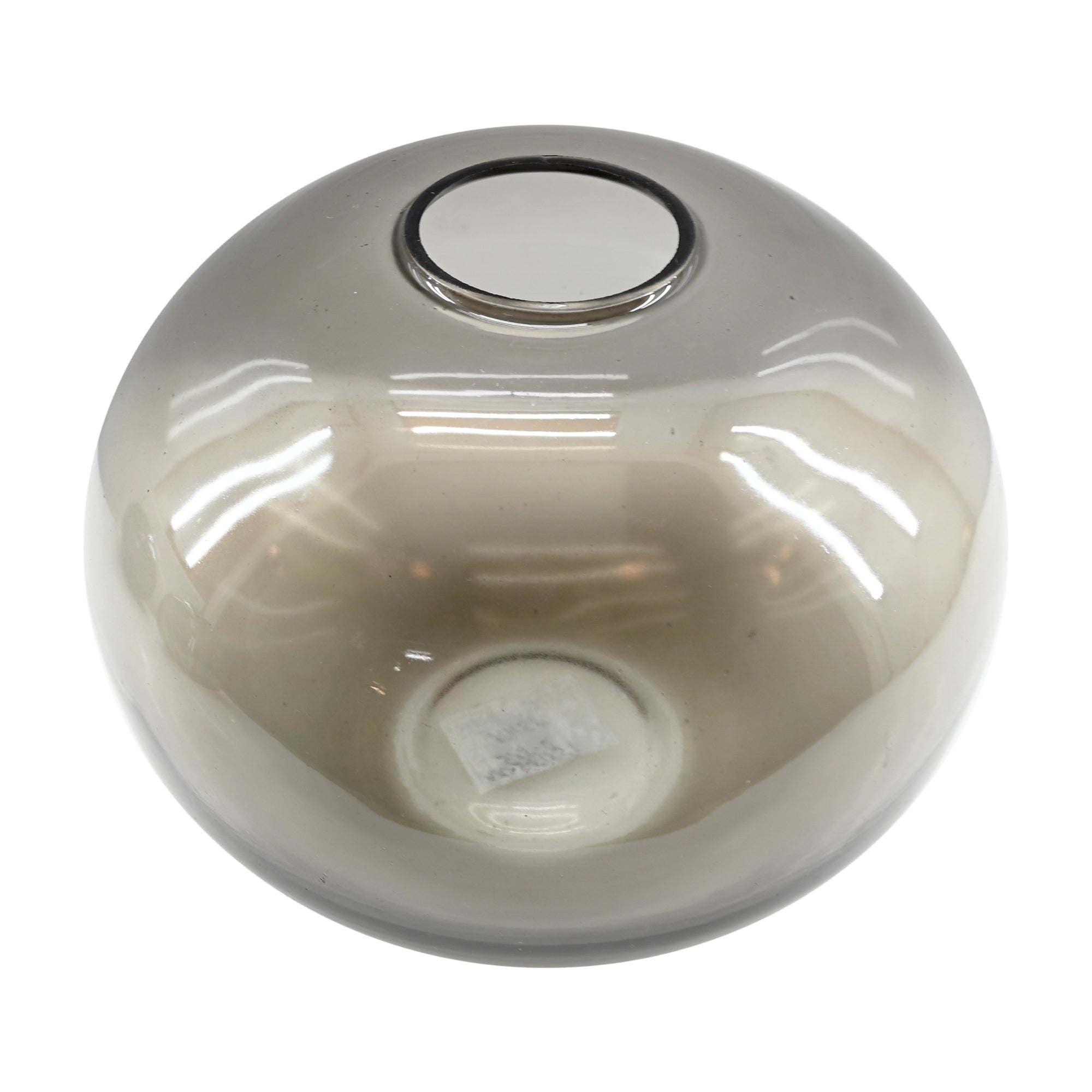 Caspian Hand Blown Round Glass Vase, Set of 2
