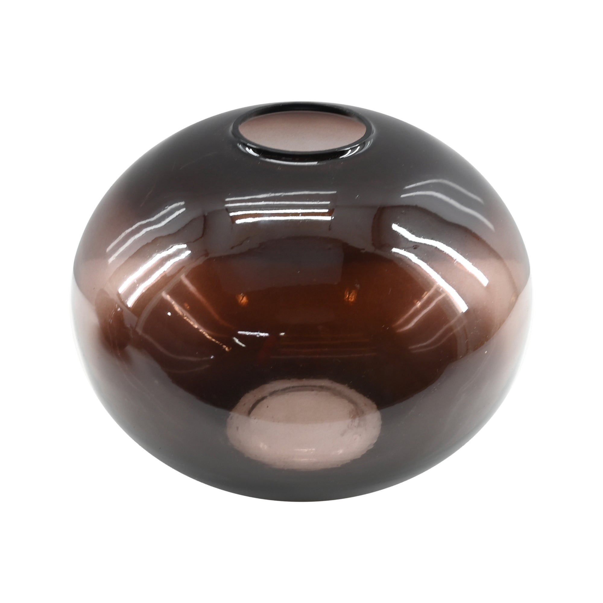 Caspian Hand Blown Round Glass Vase, Set of 2