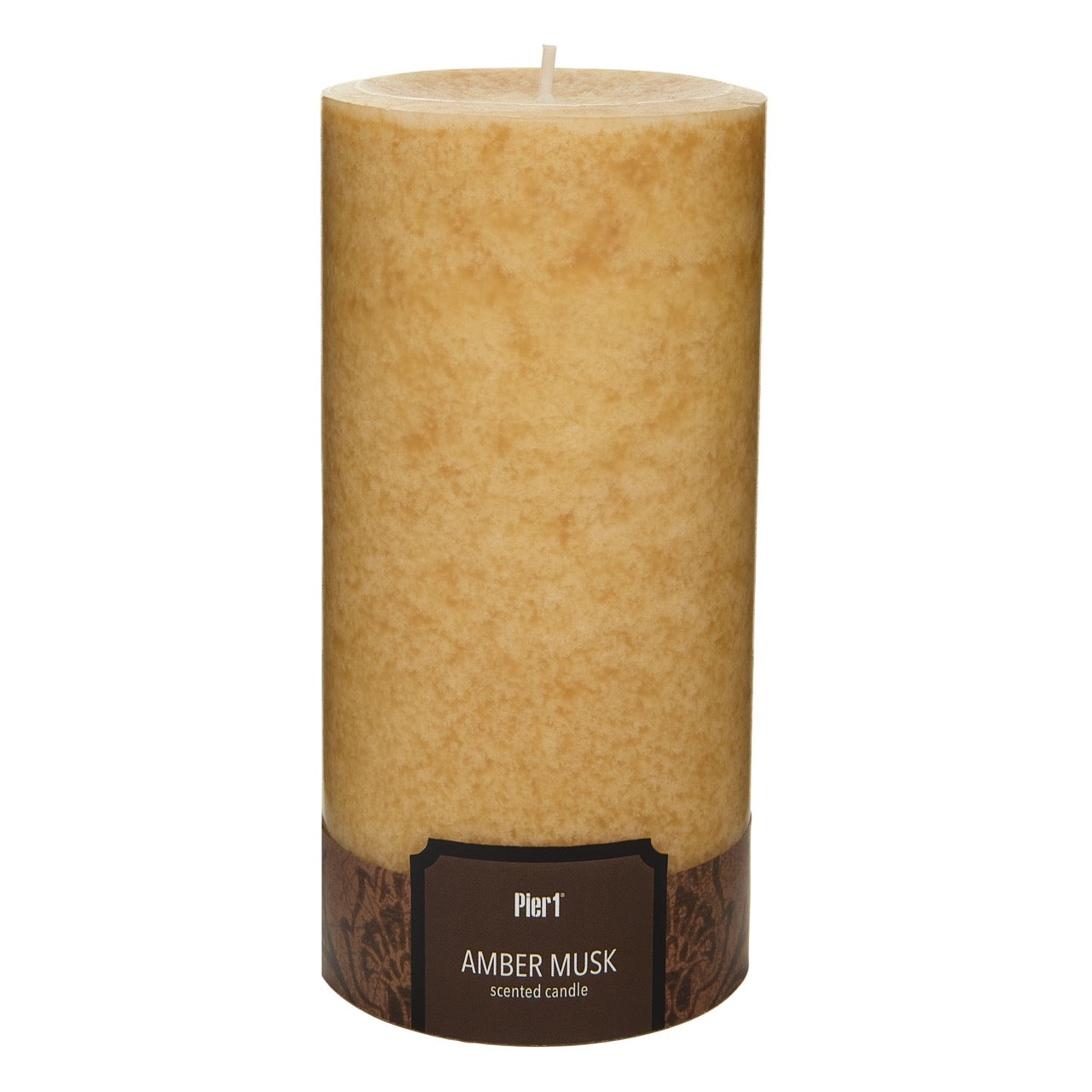 Pier 1 Amber Musk 3x6 Solid Pillar Candle