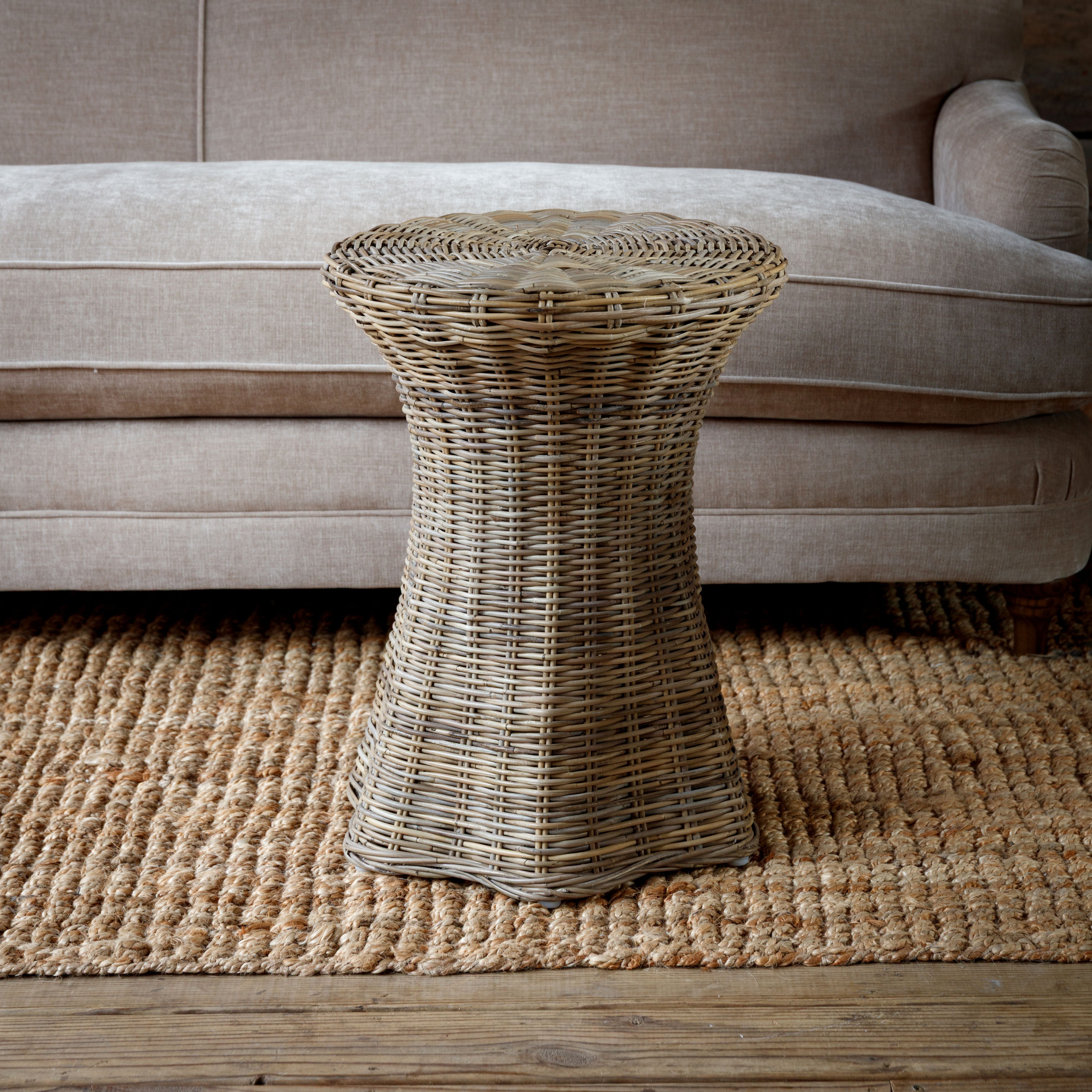 Amelia Woven Hourglass Side Table