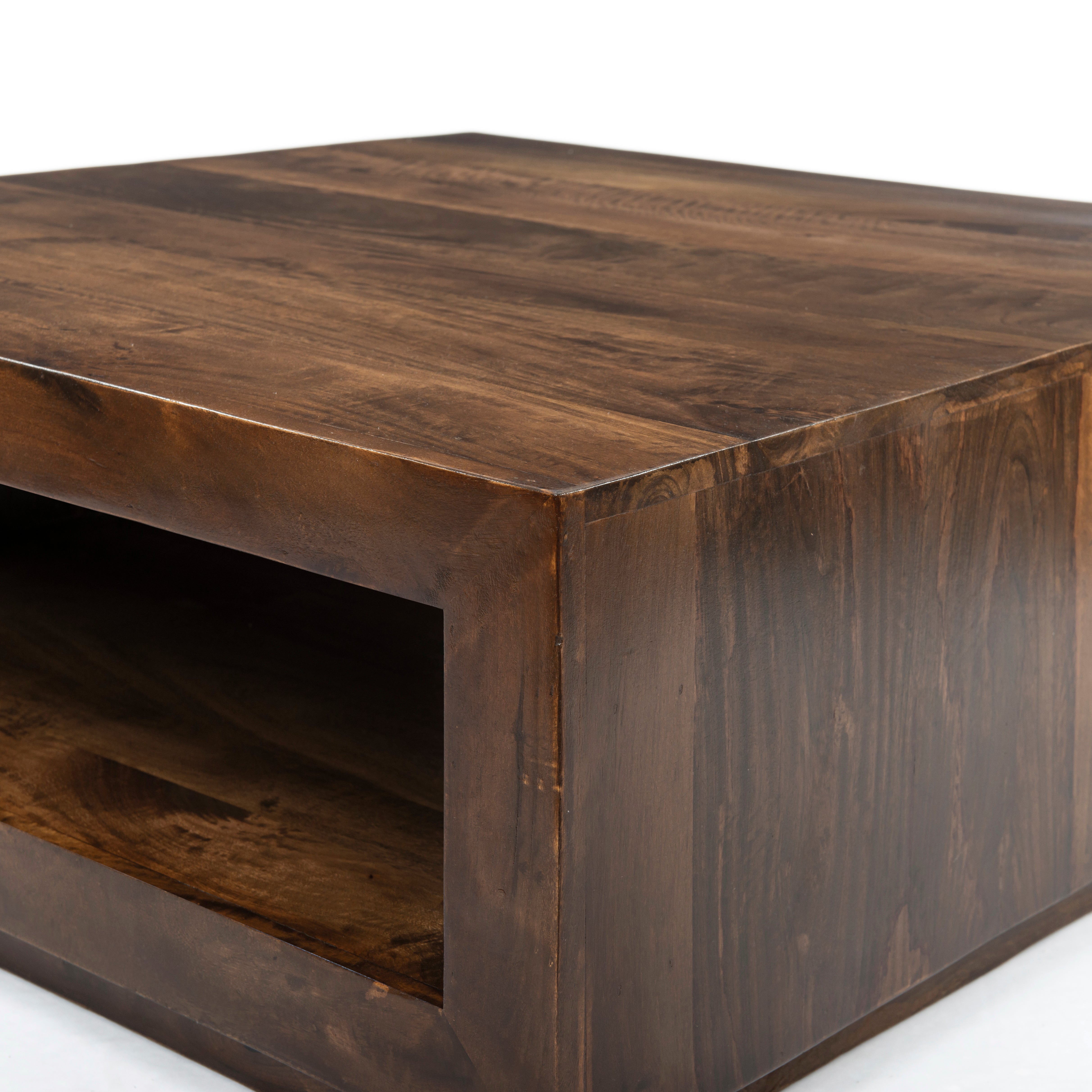 Premium Solid Wood Coffee Table Low Profile, Brown