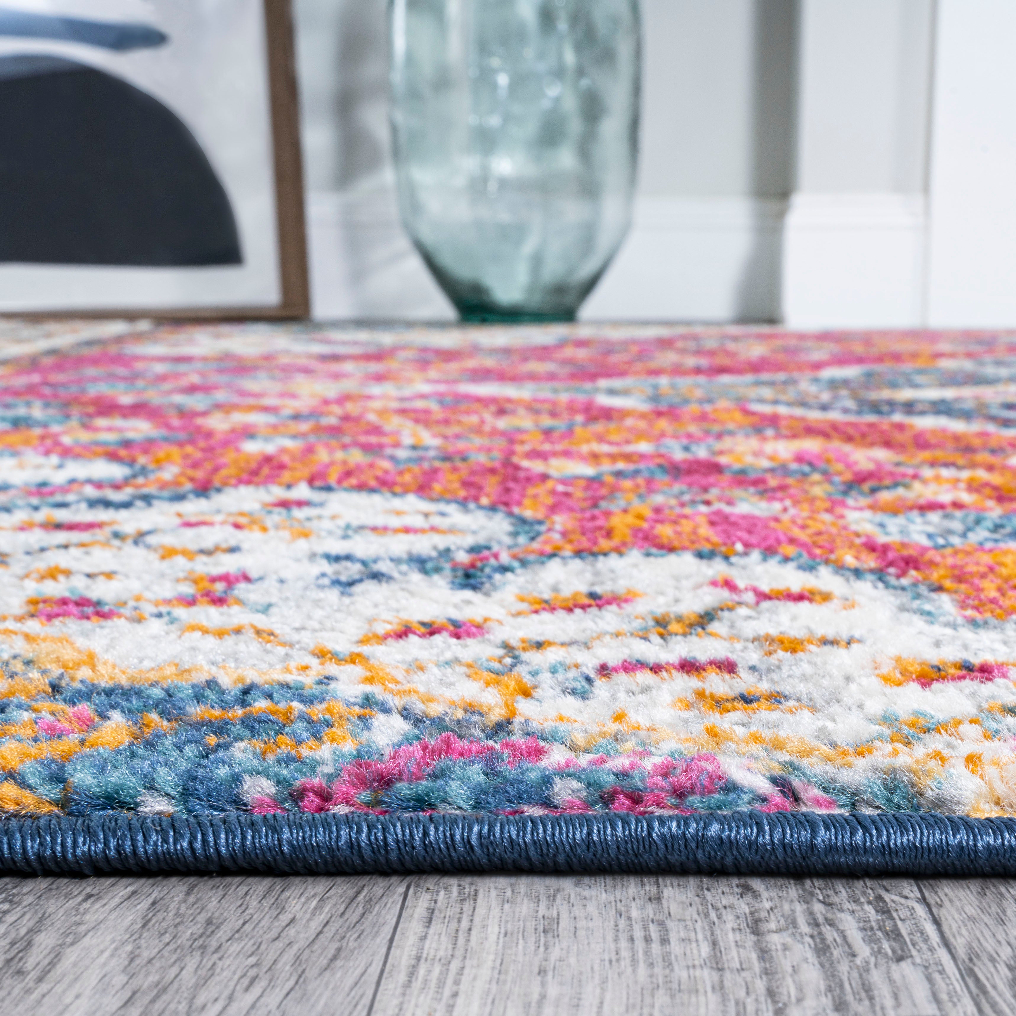 Bohemian FLAIR Fuchsia Boho Vintage Medallion Area Rug