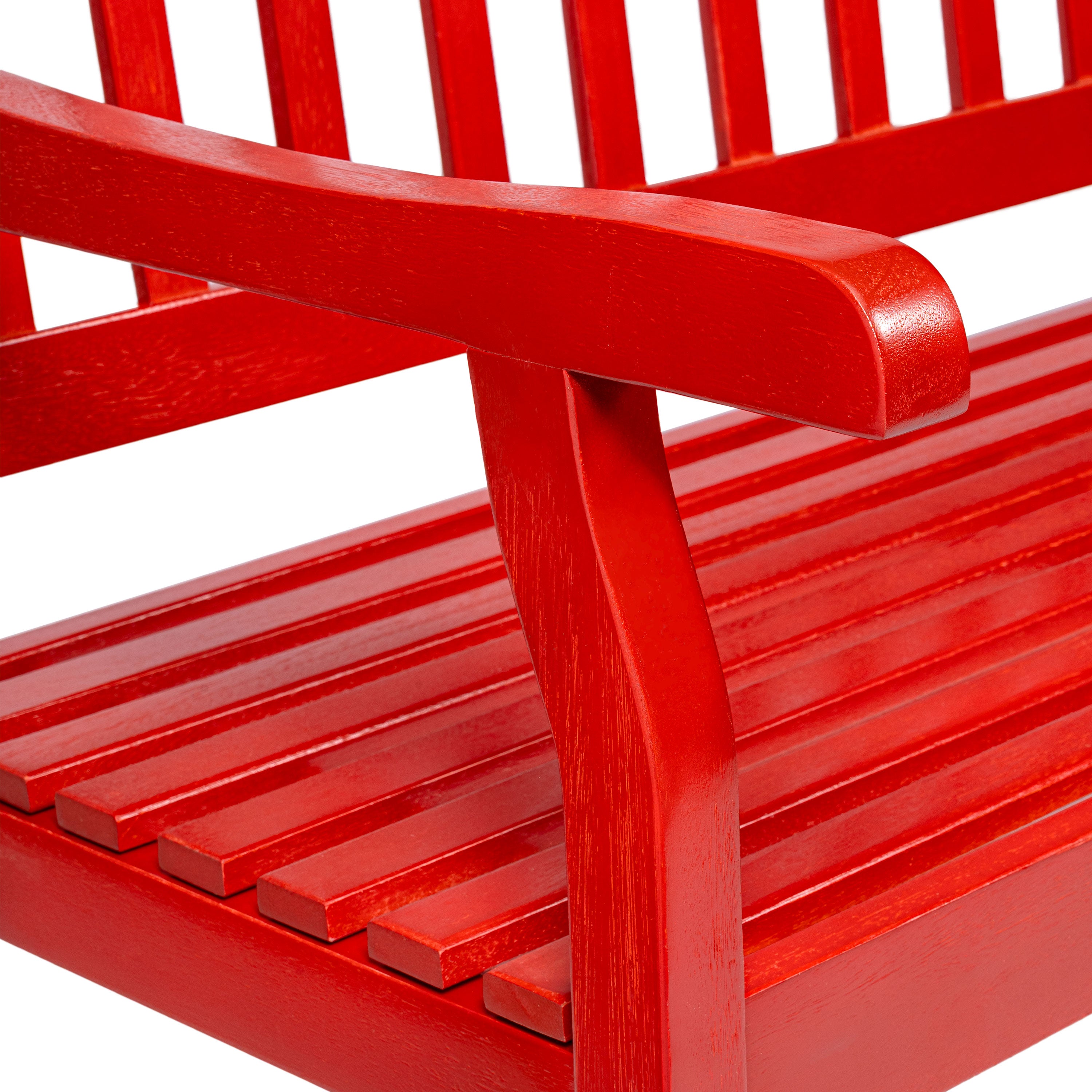 Laurel 3-Seat Slat-Back 600-Lbs Support Acacia Wood Outdoor Garden Patio Bench