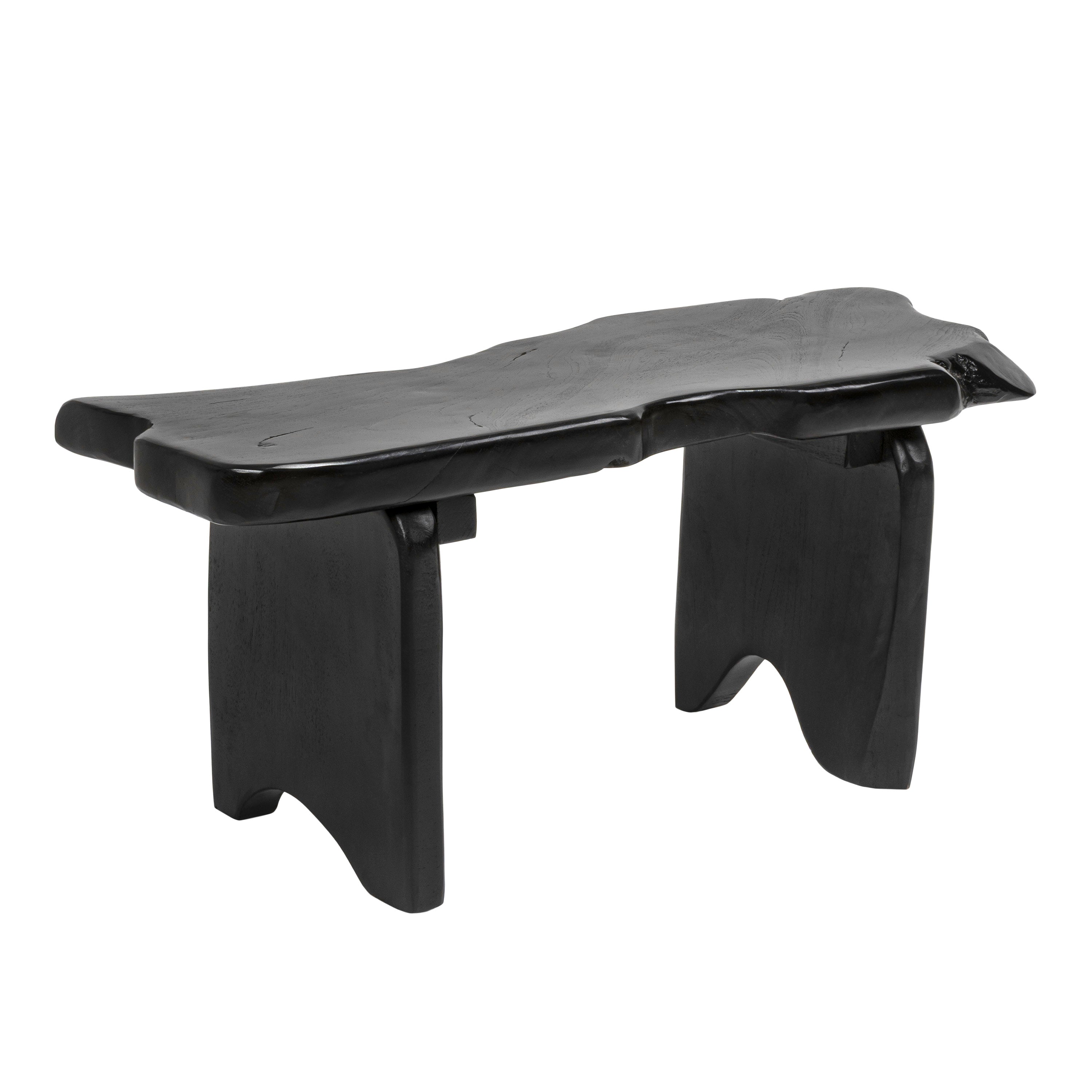 Stumpy Handcrafted Rustic Minimalist Live Edge Solid Teak Wood Entryway Bench