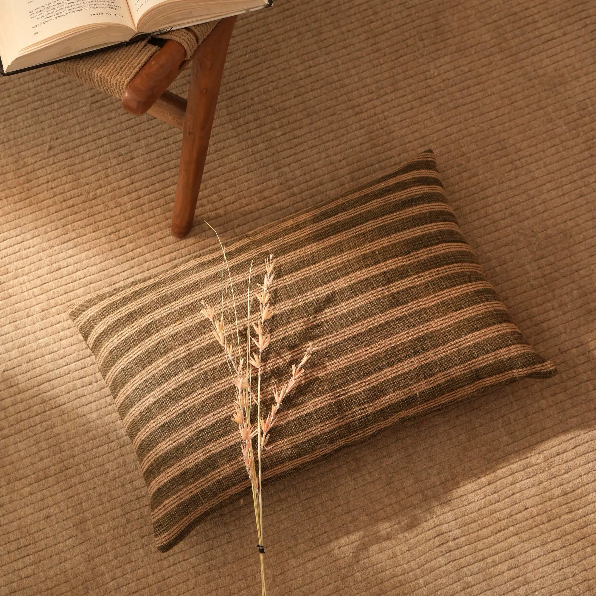Reverse Weave Stripe Lumbar Pillow