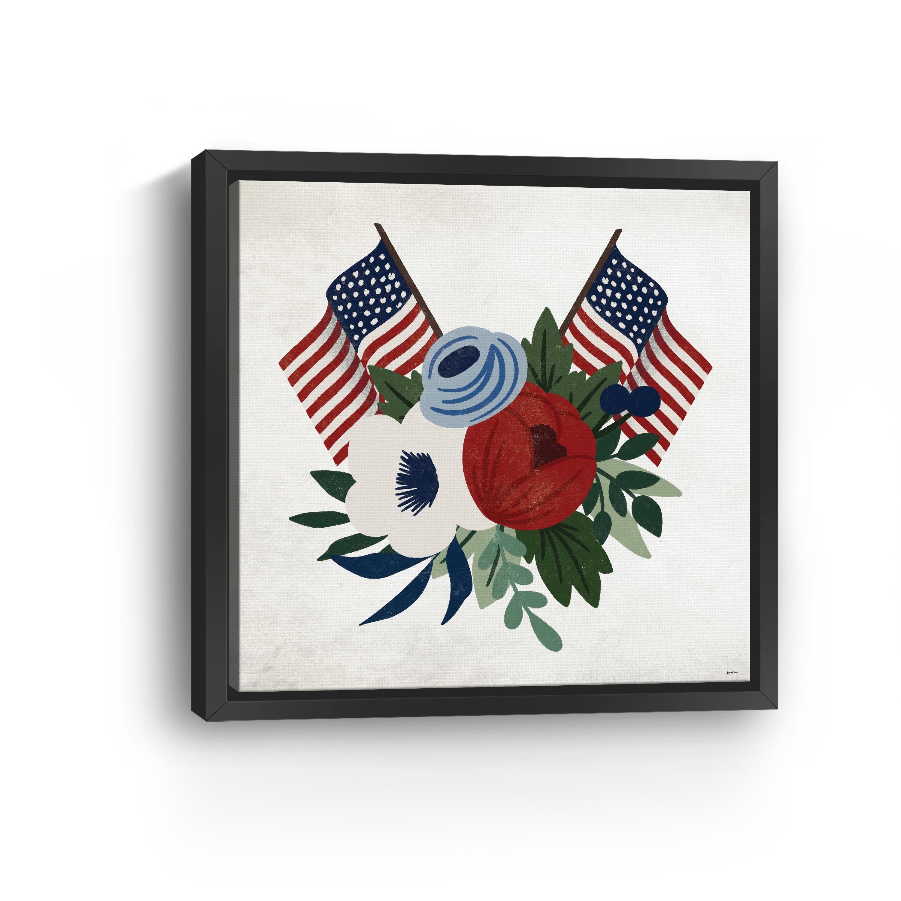 Americana Floral Canvas Giclee