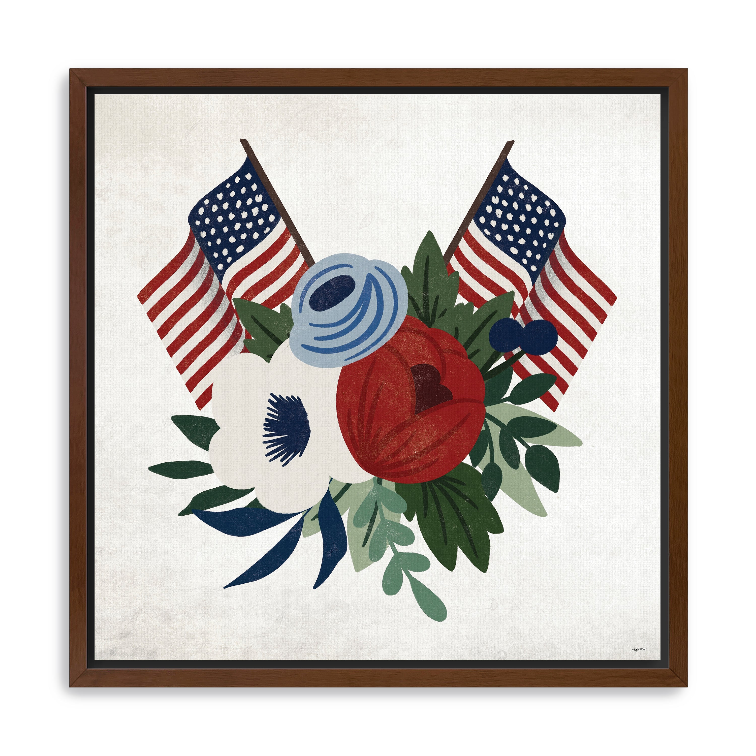 Americana Floral Canvas Giclee