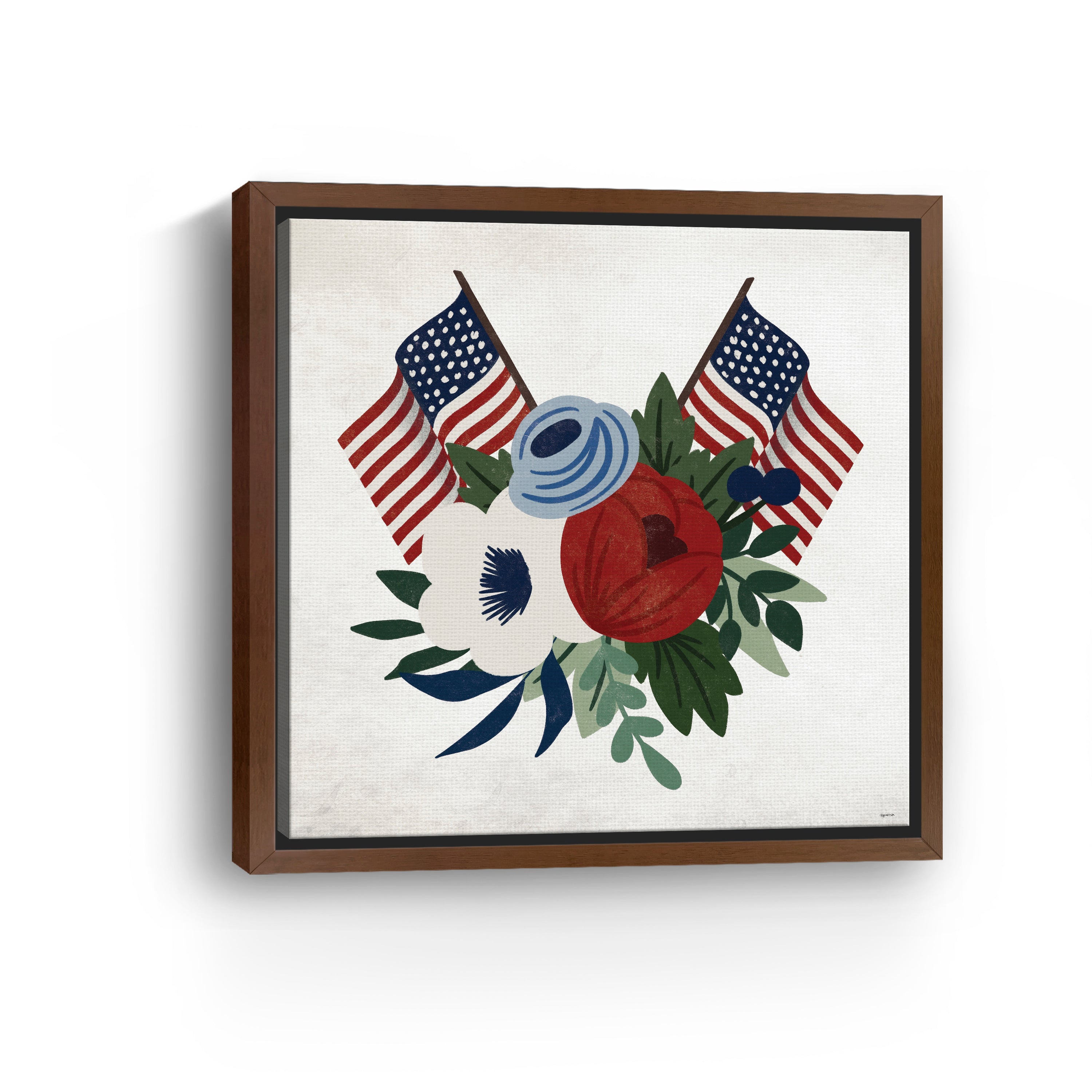 Americana Floral Canvas Giclee