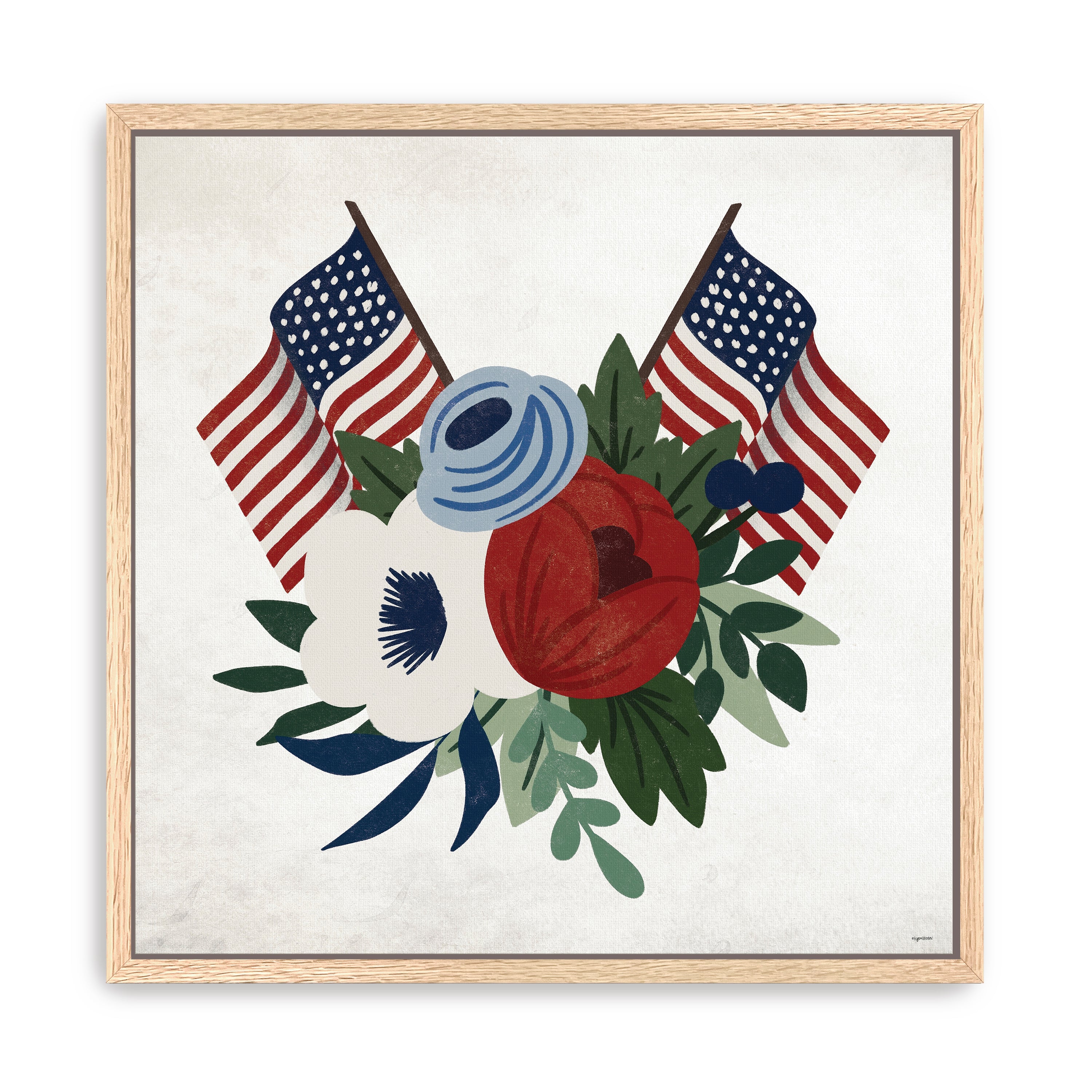 Americana Floral Canvas Giclee
