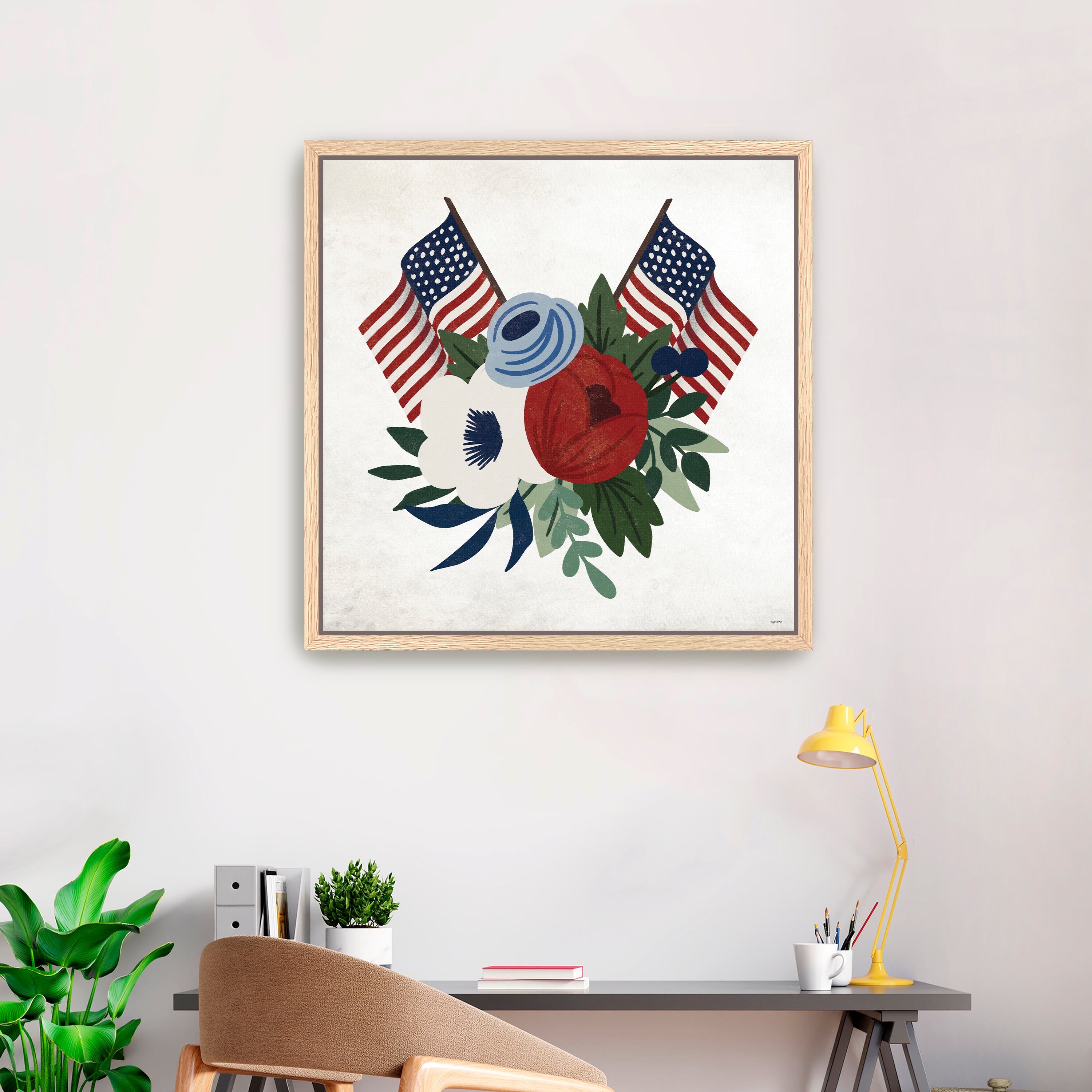 Americana Floral Canvas Giclee