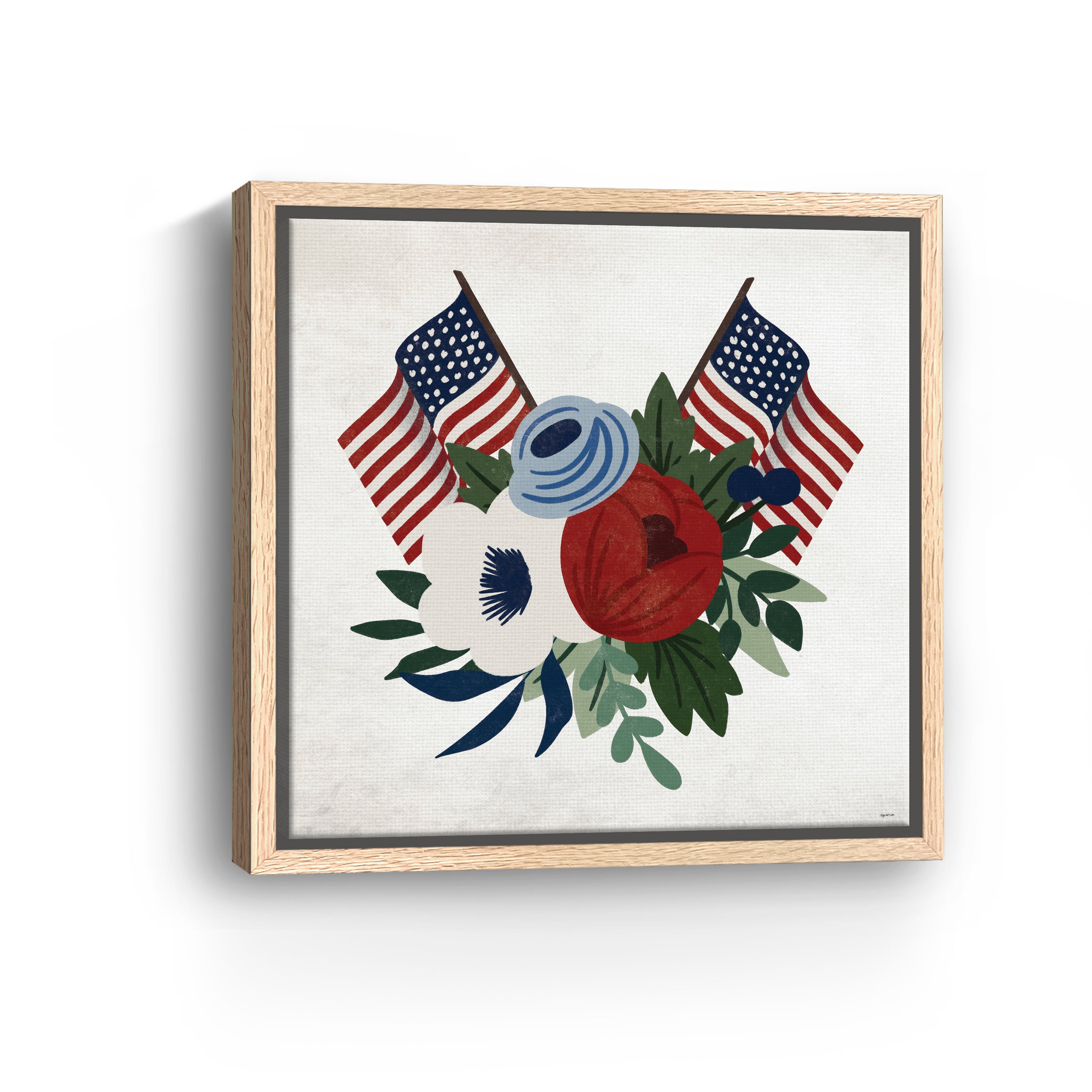 Americana Floral Canvas Giclee