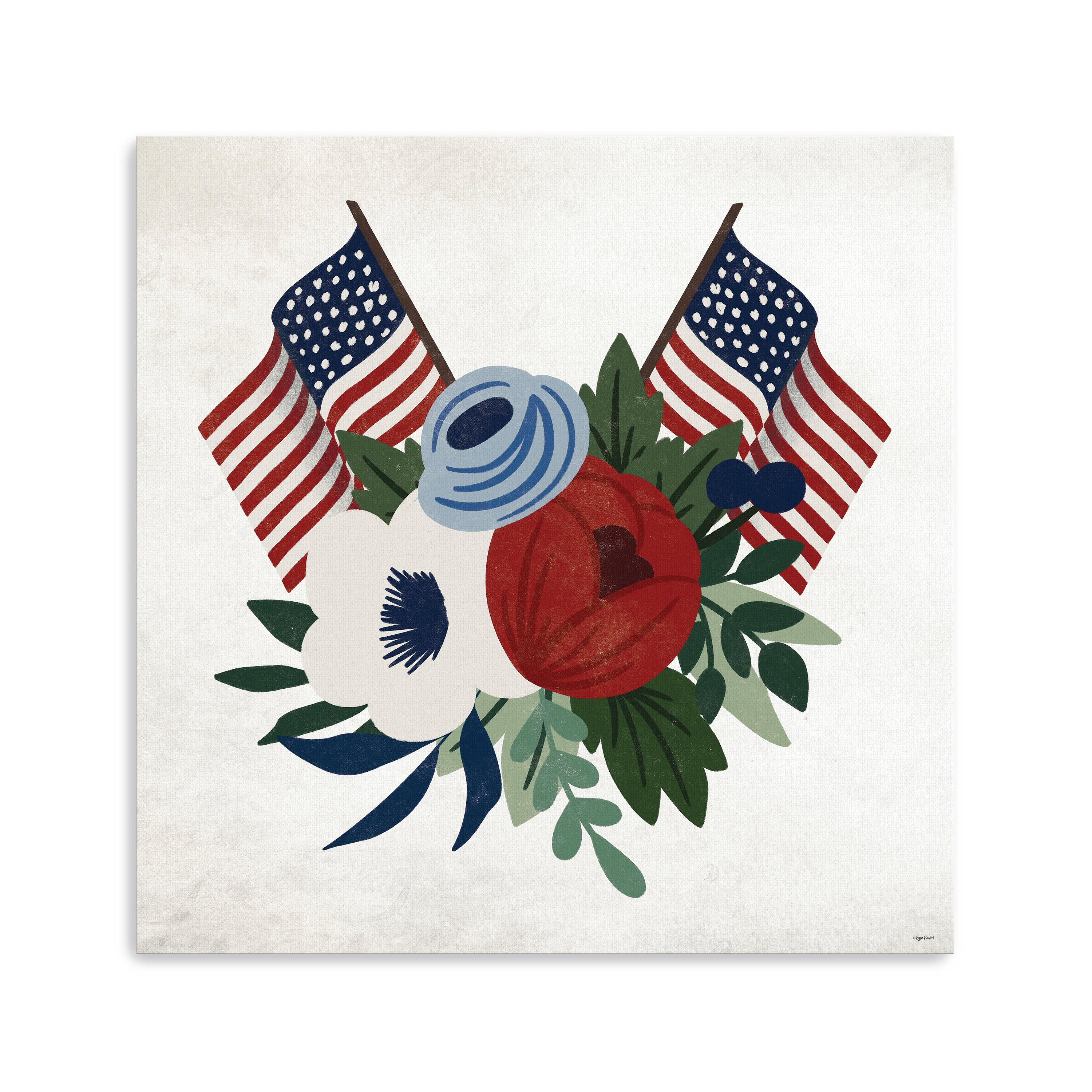 Americana Floral Canvas Giclee