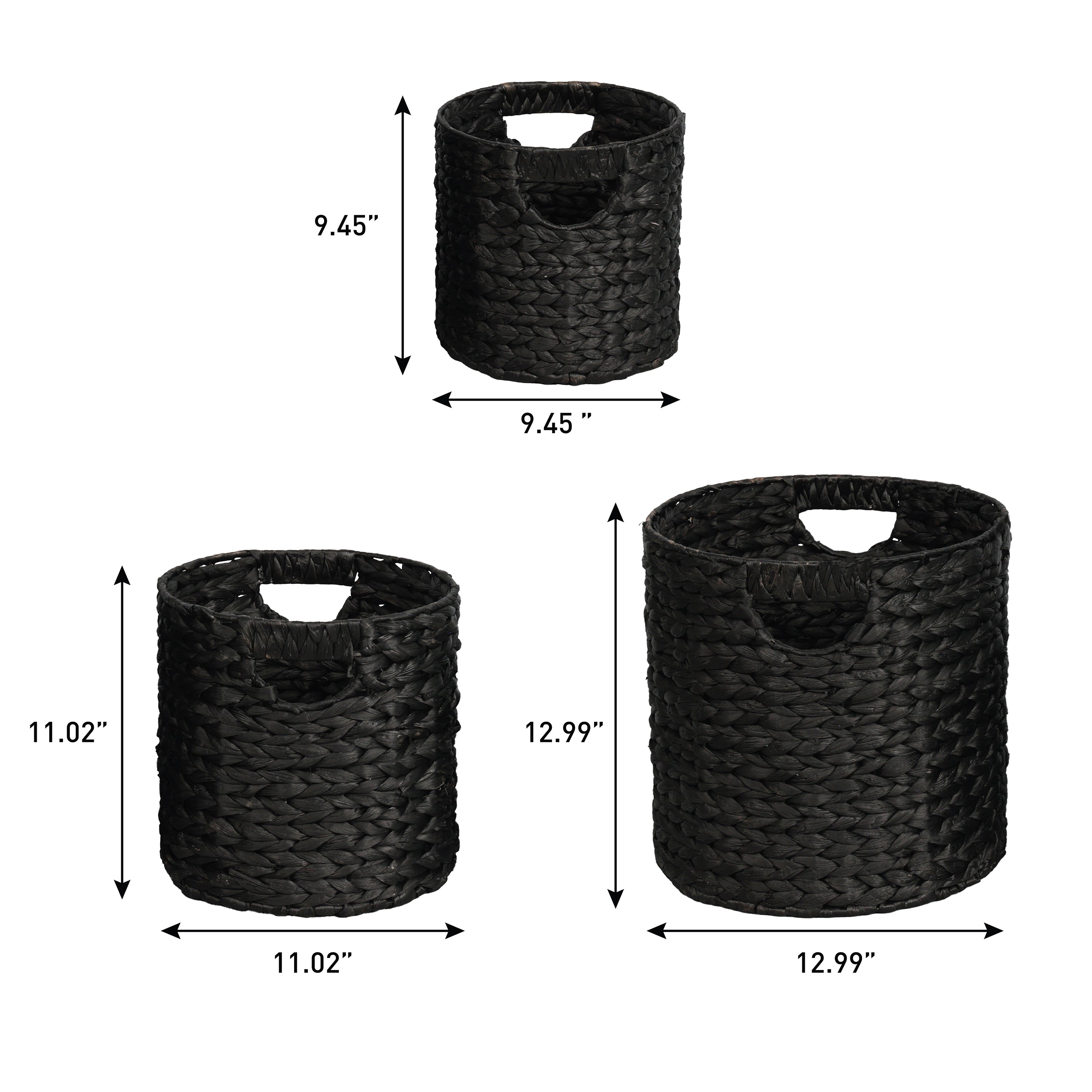 Avery Bohemian Cottage Handwoven Cylinder Nesting Baskets with Handles