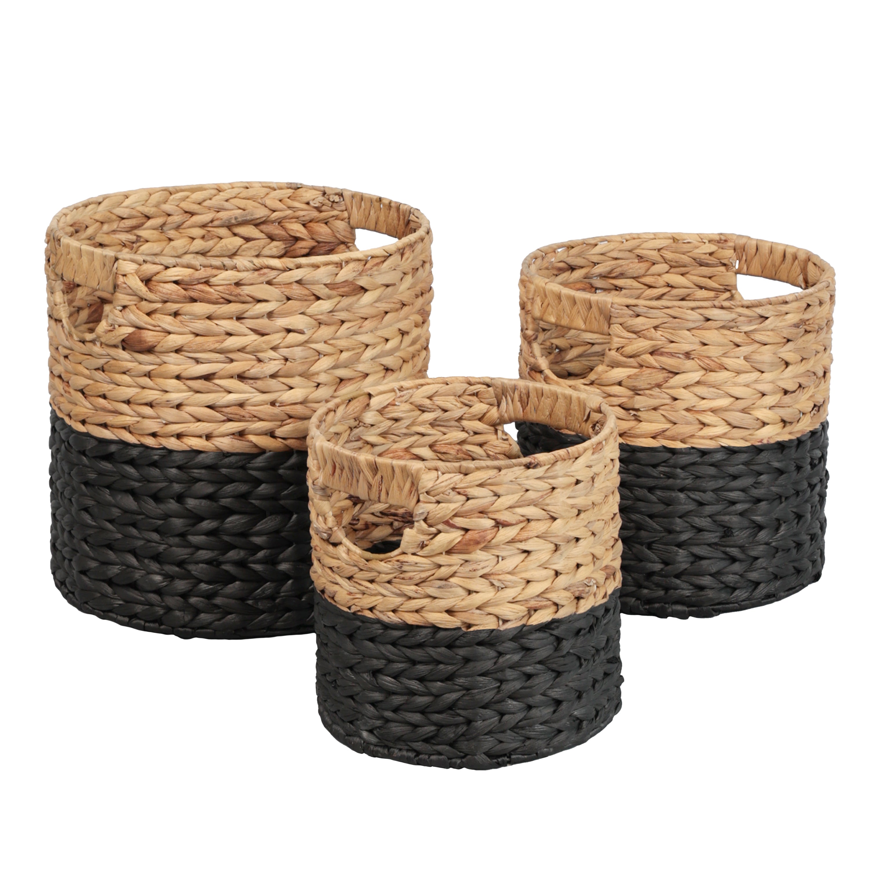 Avery Bohemian Cottage Handwoven Cylinder Nesting Baskets with Handles
