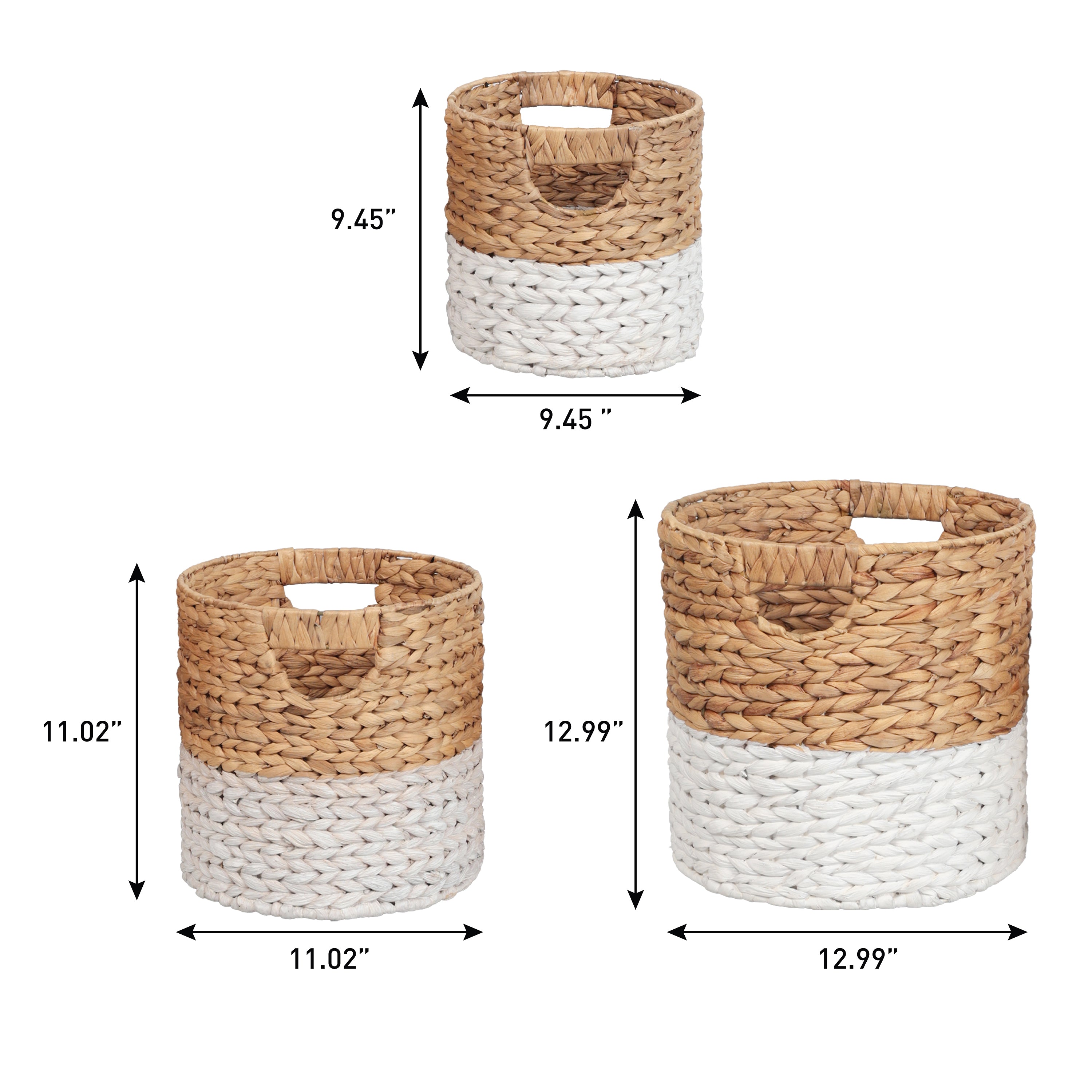 Avery Bohemian Cottage Handwoven Cylinder Nesting Baskets with Handles