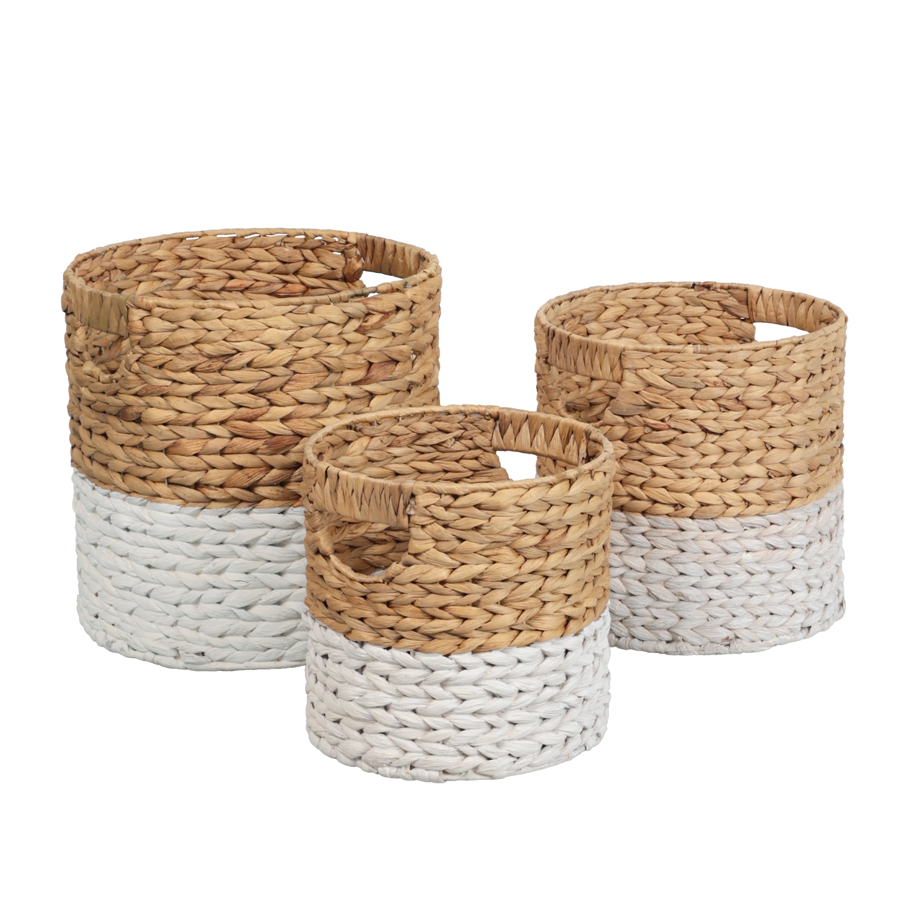 Avery Bohemian Cottage Handwoven Cylinder Nesting Baskets with Handles