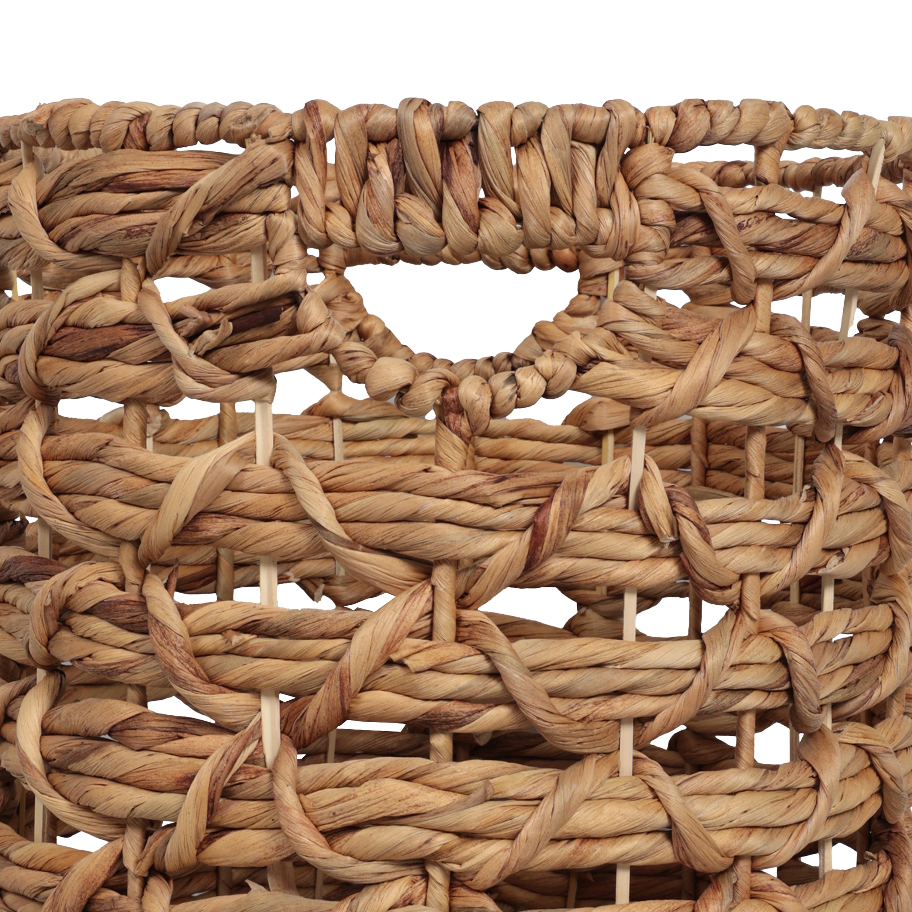 Lattice Bohemian Coastal Handwoven Rope Nesting Baskets with Handles