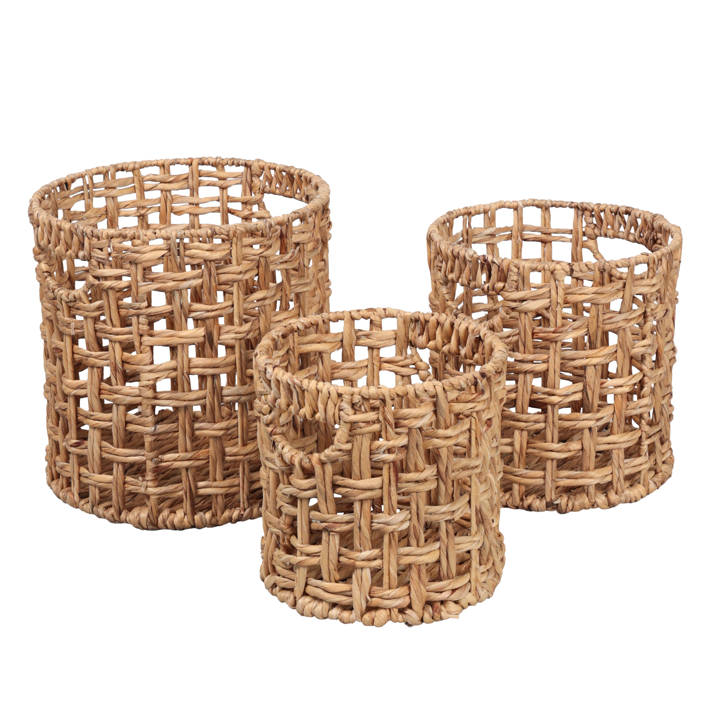 Lasuna Coastal Bohemian Handwoven Nesting Baskets with Handles