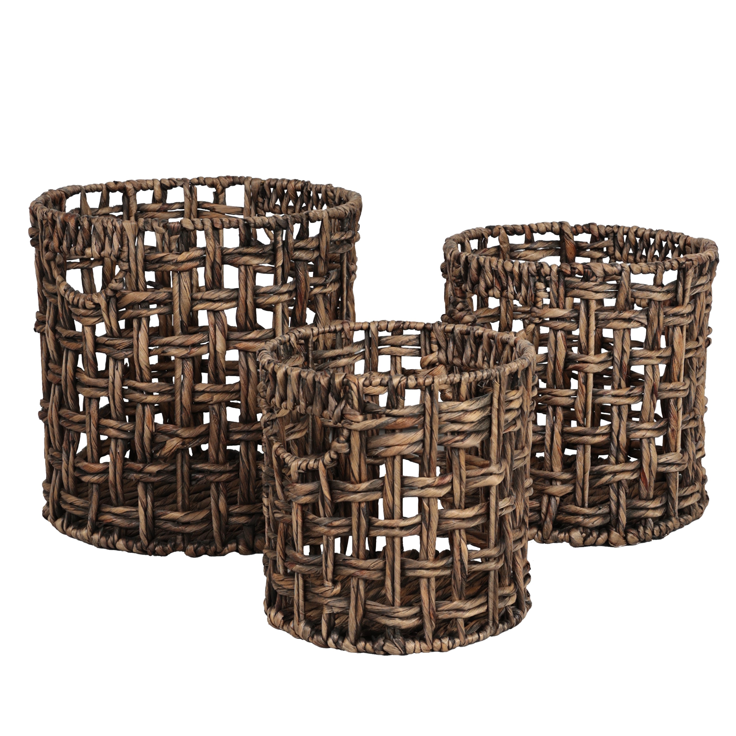 Lasuna Coastal Bohemian Handwoven Nesting Baskets with Handles