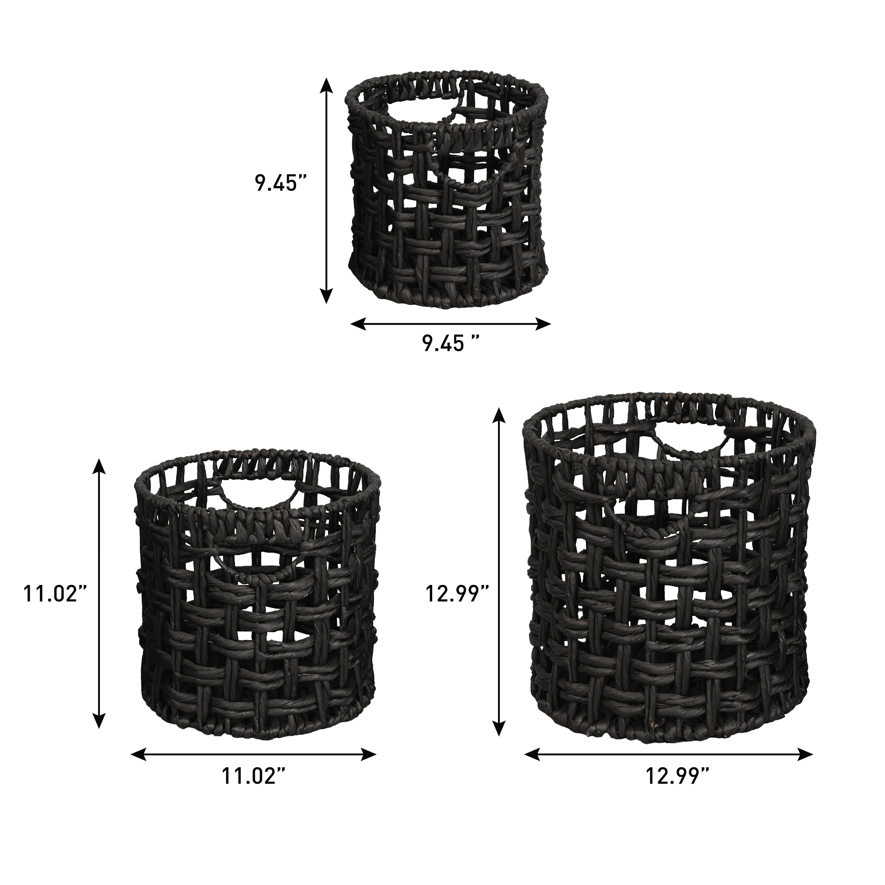 Lasuna Coastal Bohemian Handwoven Nesting Baskets with Handles