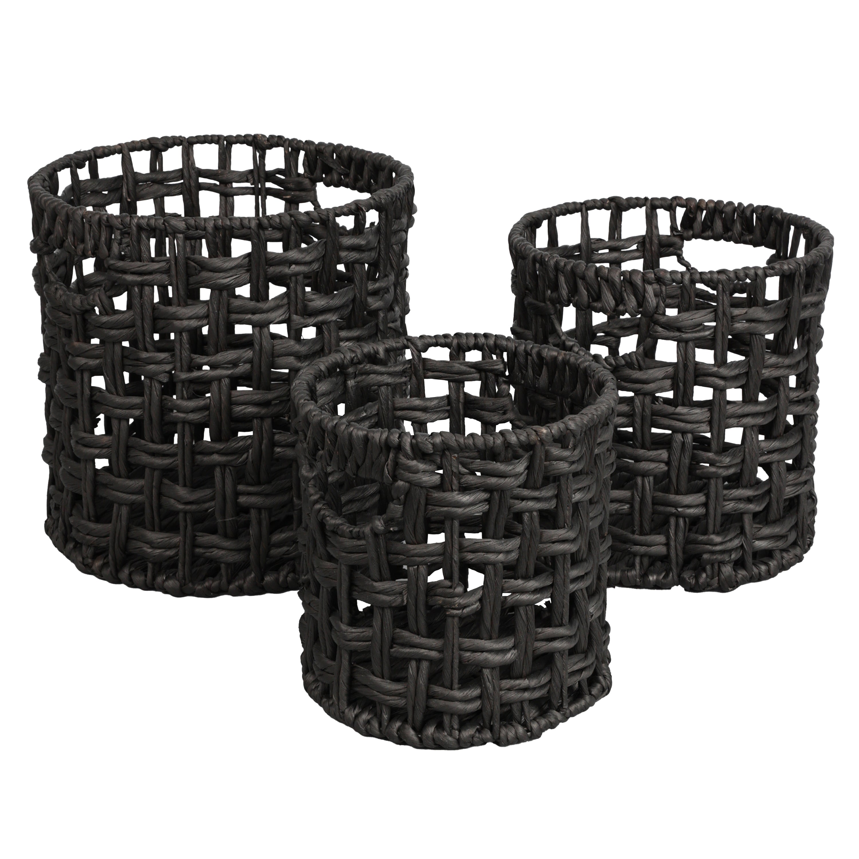 Lasuna Coastal Bohemian Handwoven Nesting Baskets with Handles