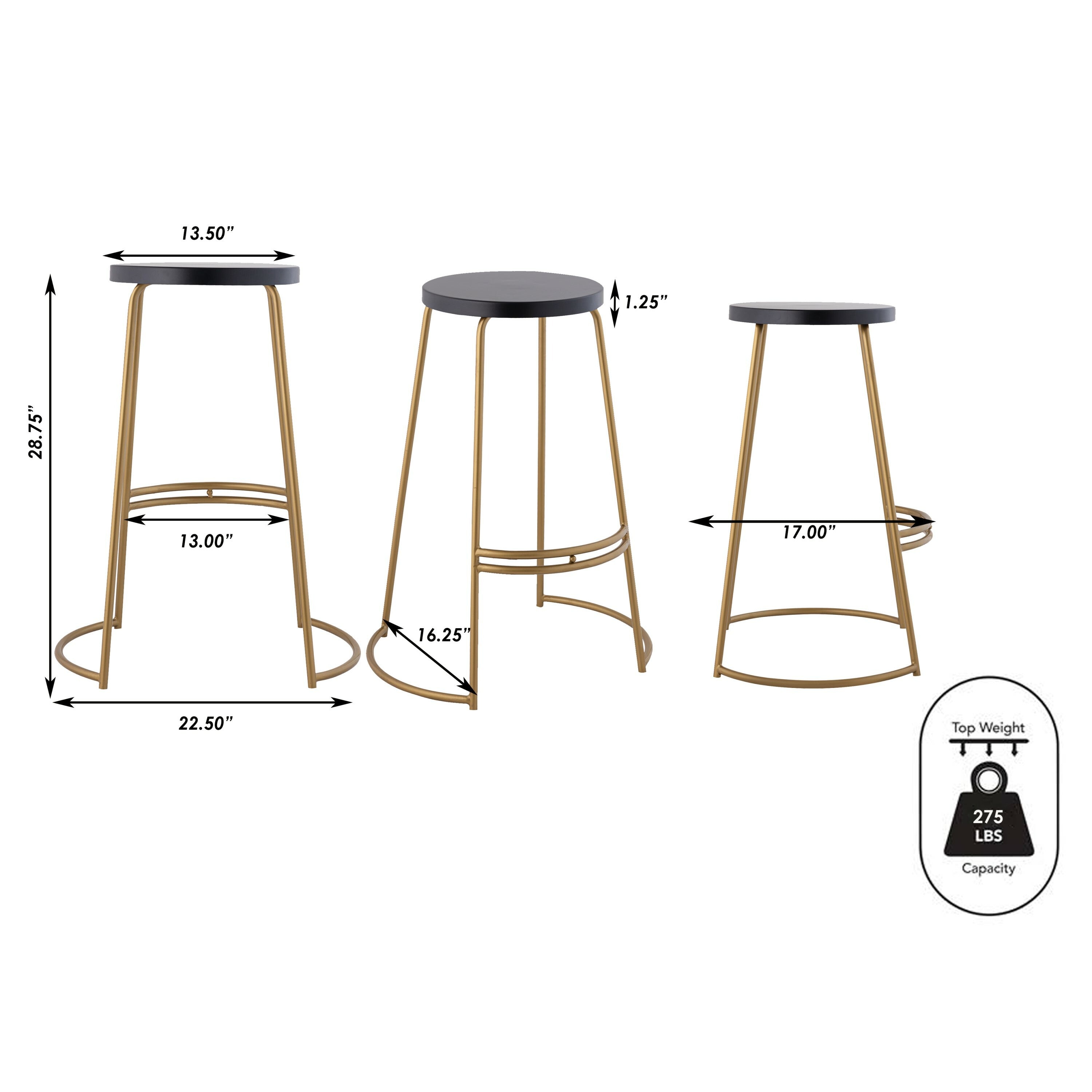 Hula Modern Designer Iron Curved Backless Bar Stool