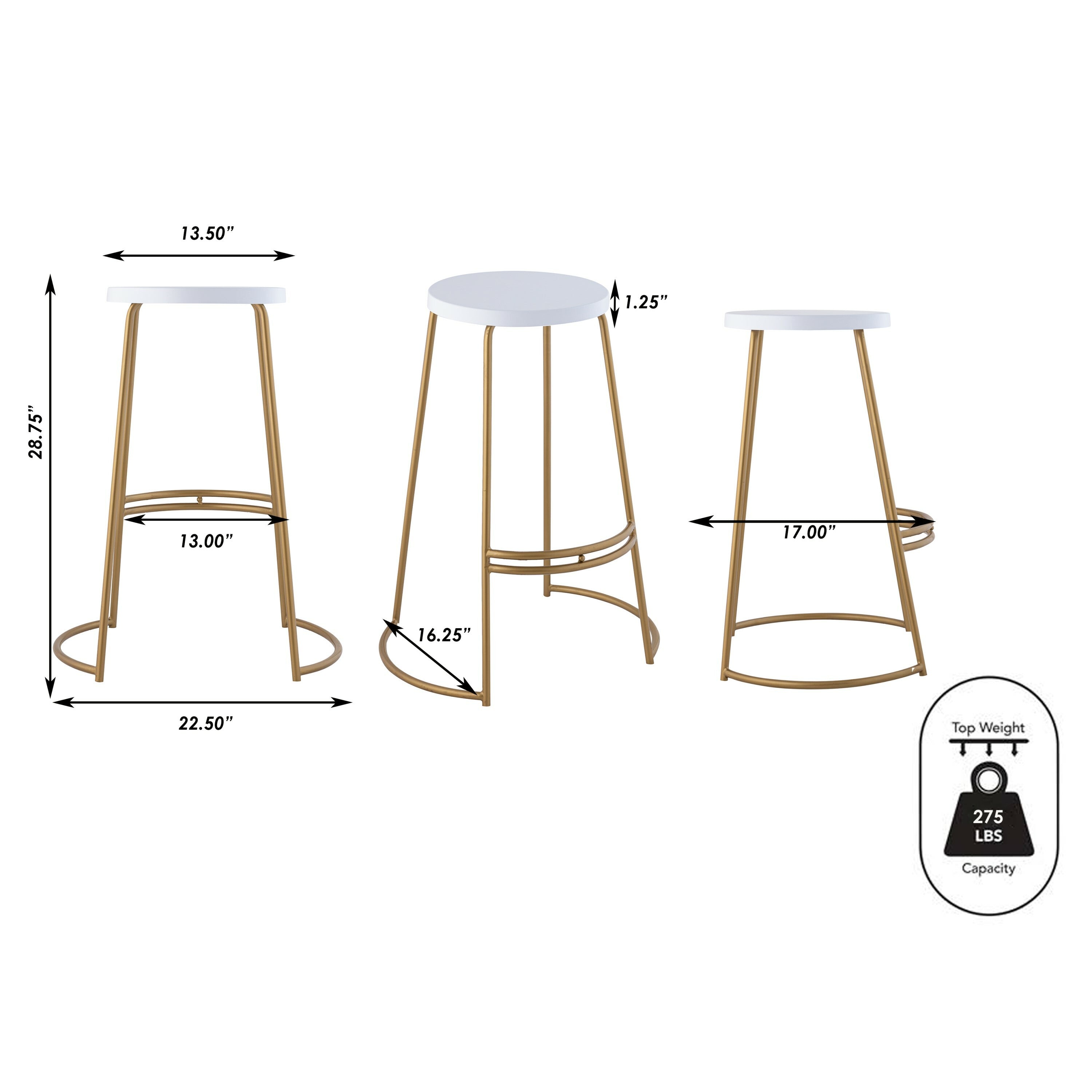 Hula Modern Designer Iron Curved Backless Bar Stool